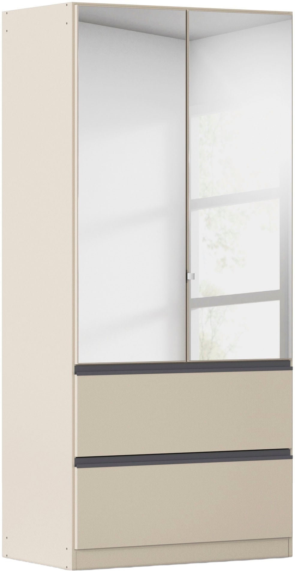 rauch Drehtürenschrank "Kleiderschrank Schrank Garderobe COSTA in den Breiten 91/136/181 cm" in 3 Ausstattungen BASIC/CLASSIC/PREMIUM, mit Spiegel, grifflose Front und Push-to-Open Funktion MADE IN GERMANY