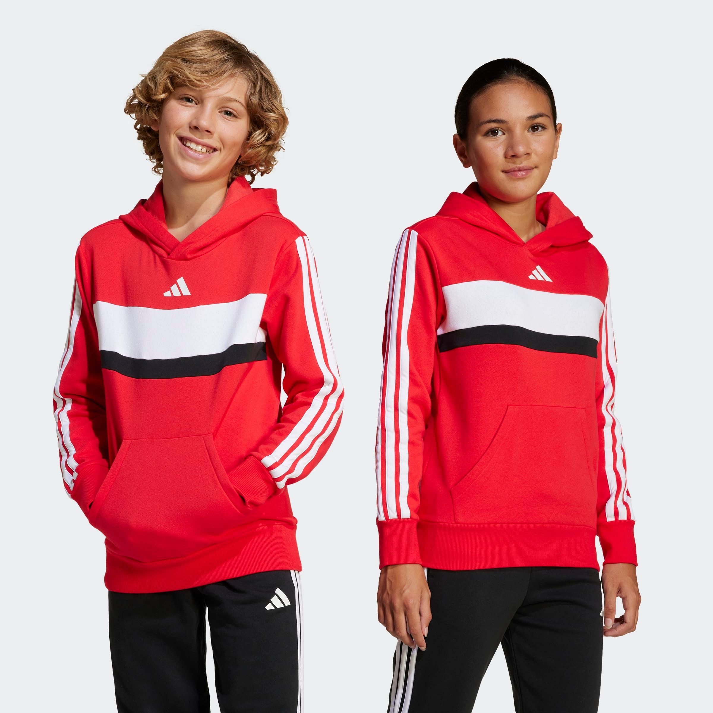 adidas Sportswear Kapuzensweatshirt "J 3S TIB FL HD", mit Rundhals, ohne Verschluss, in normaler Länge