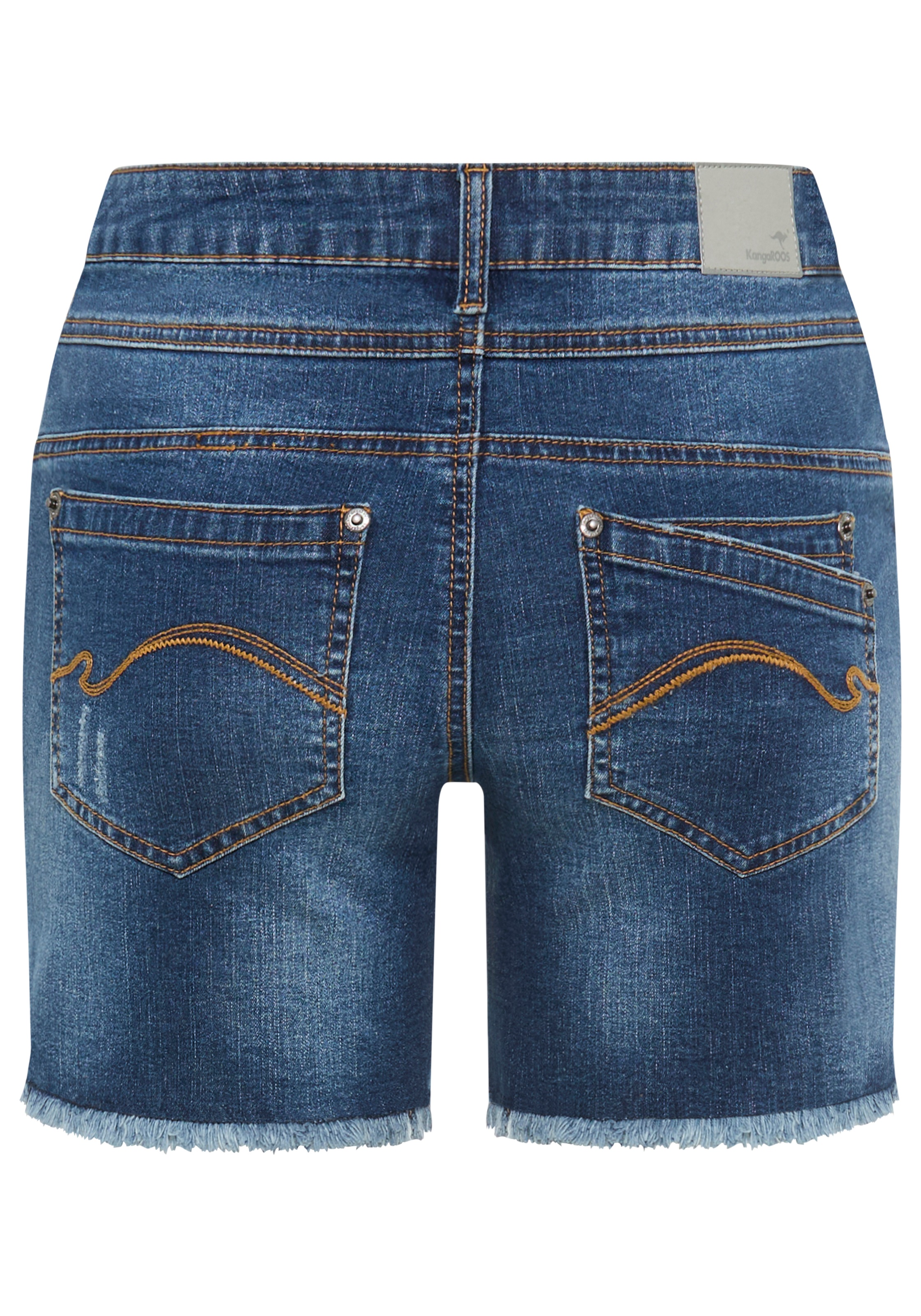KangaROOS Jeanshotpants , kurze Schnittform,  mit Destroyed-Effekten,  klassische Leibhöhe
