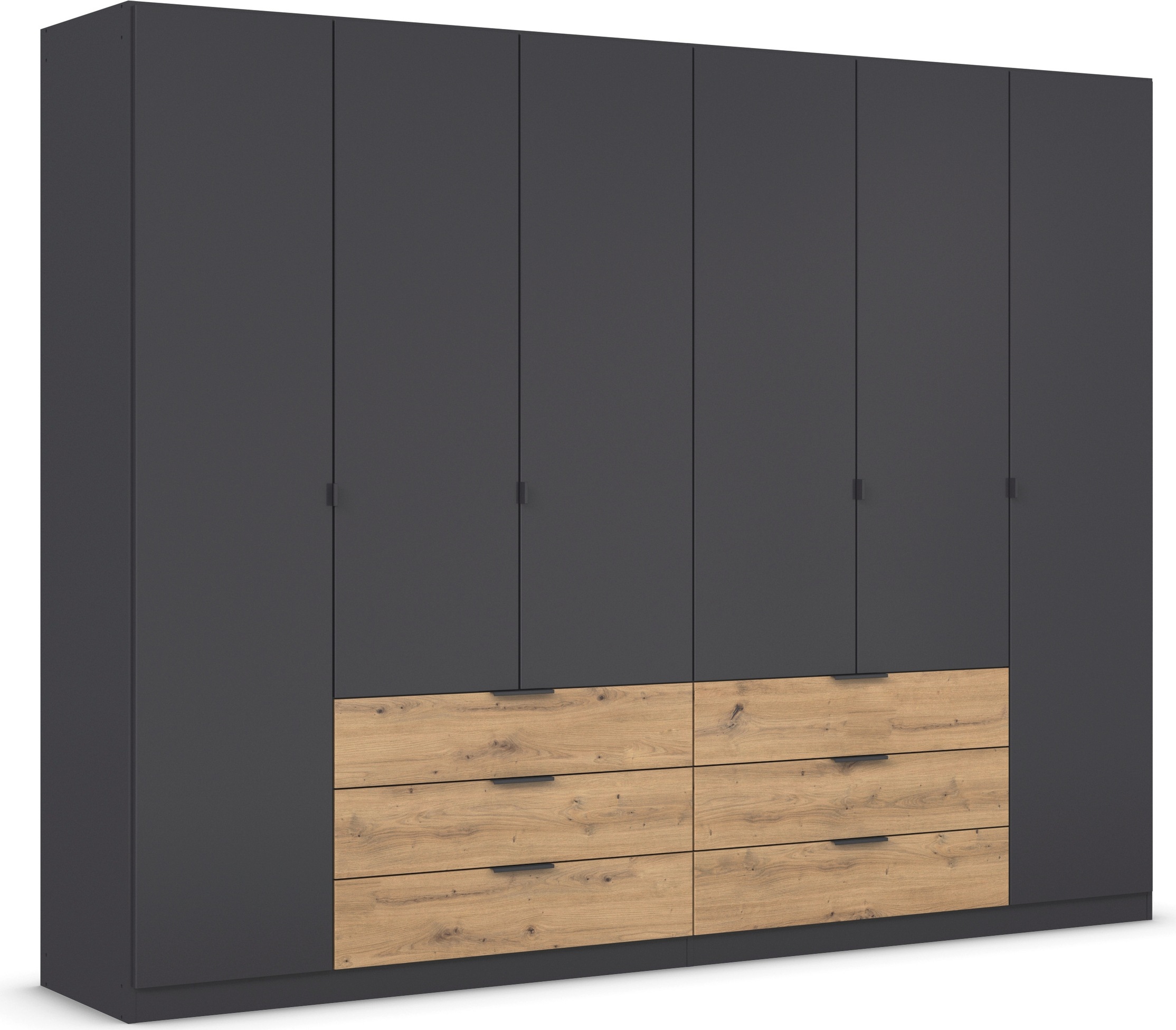 rauch Drehtürenschrank »Kleiderschrank Schrank Garderobe Schlafzimmerschrank DAVOA«, mit farblich abgesetzten Schubkästen in Eiche Artisan MADE IN GERMANY