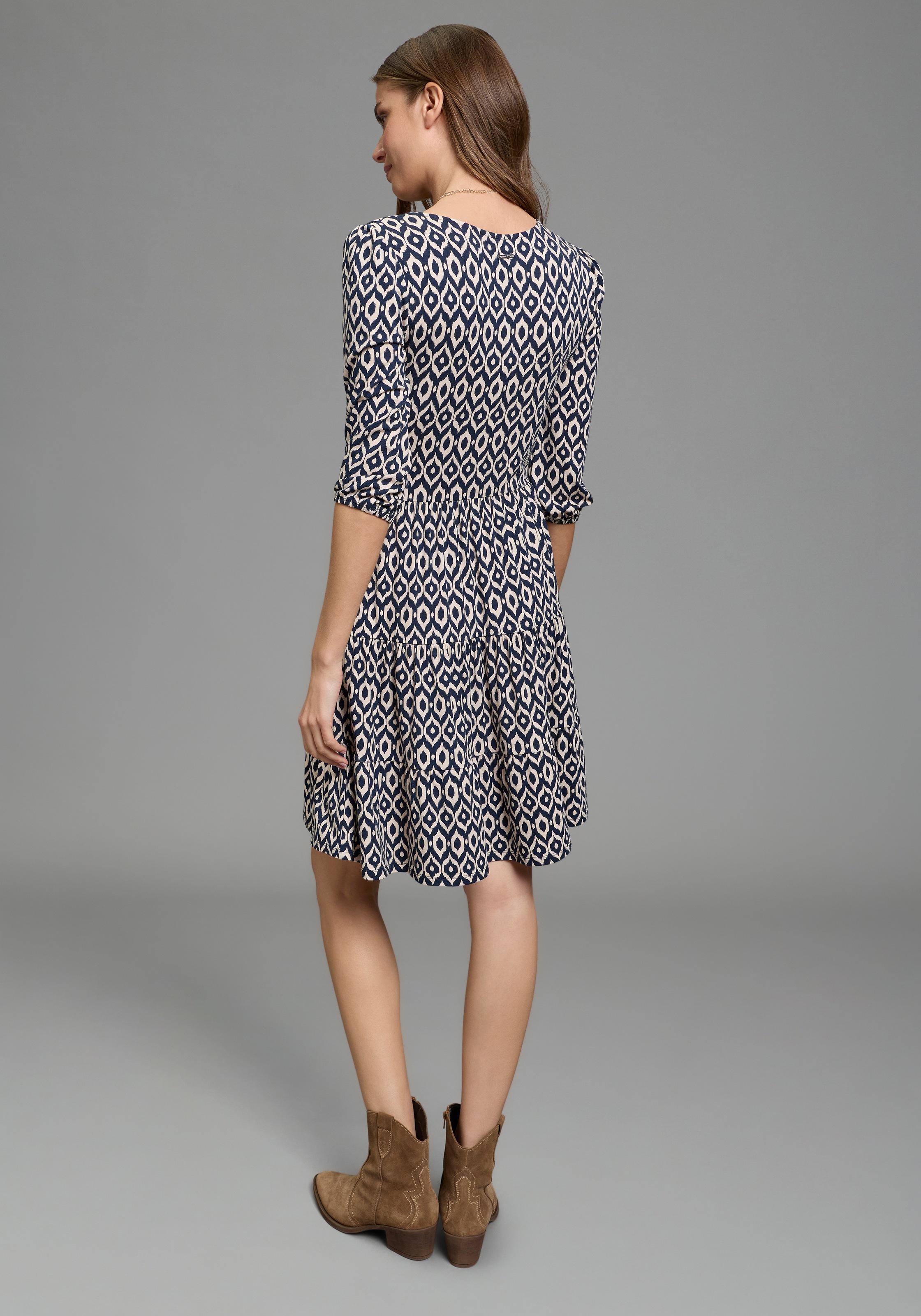 Laura Scott Jerseykleid femininer Stil, taillierte Passform, mit Volant am günstig online kaufen