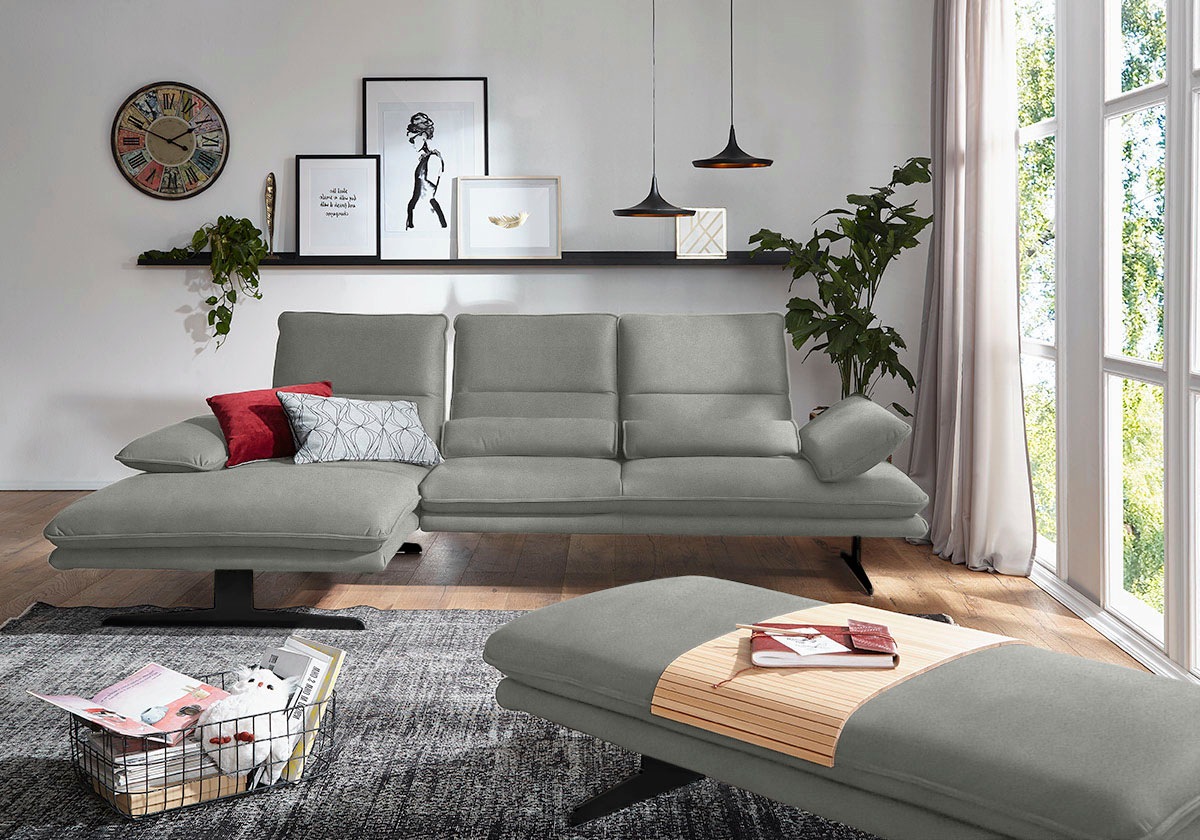 W.SCHILLIG Ecksofa "broadway, Designsofa mit tollem Sitzkomfort", Sitztiefe günstig online kaufen