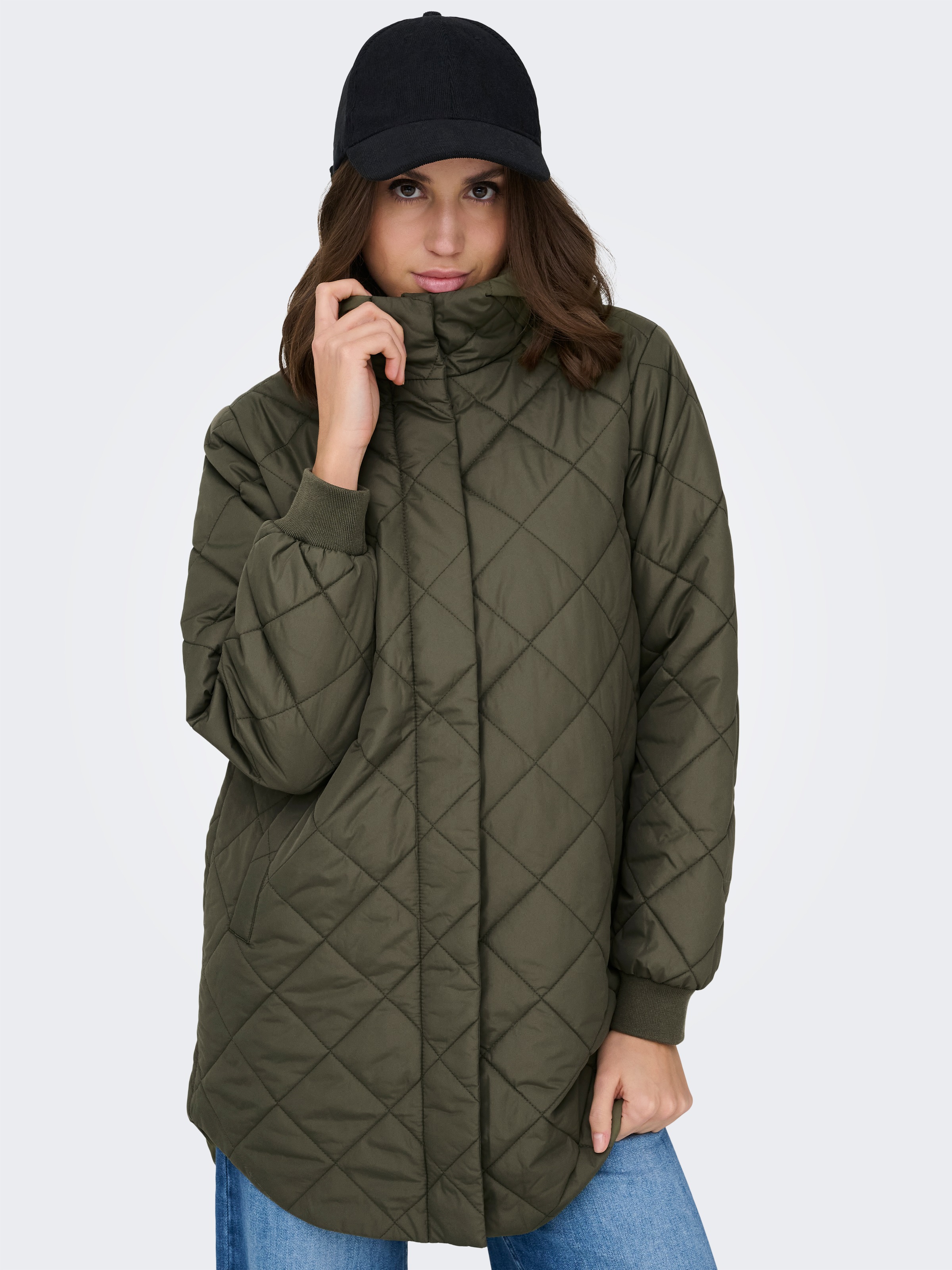 ONLY Steppmantel "ONLJULIET QUILTED HOOD ZIP COAT OTW NOOS" Kunstfaser günstig online kaufen