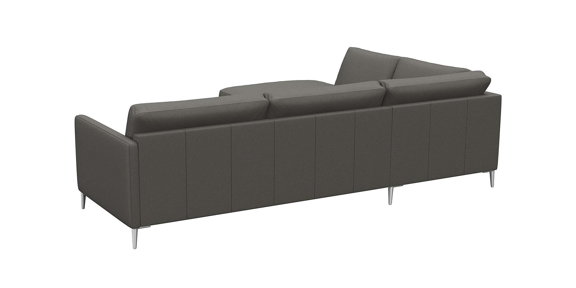 FLEXLUX Ecksofa »Fiore, L-Form«, schmale Armlehnen, Kaltschaum, Füße Alu