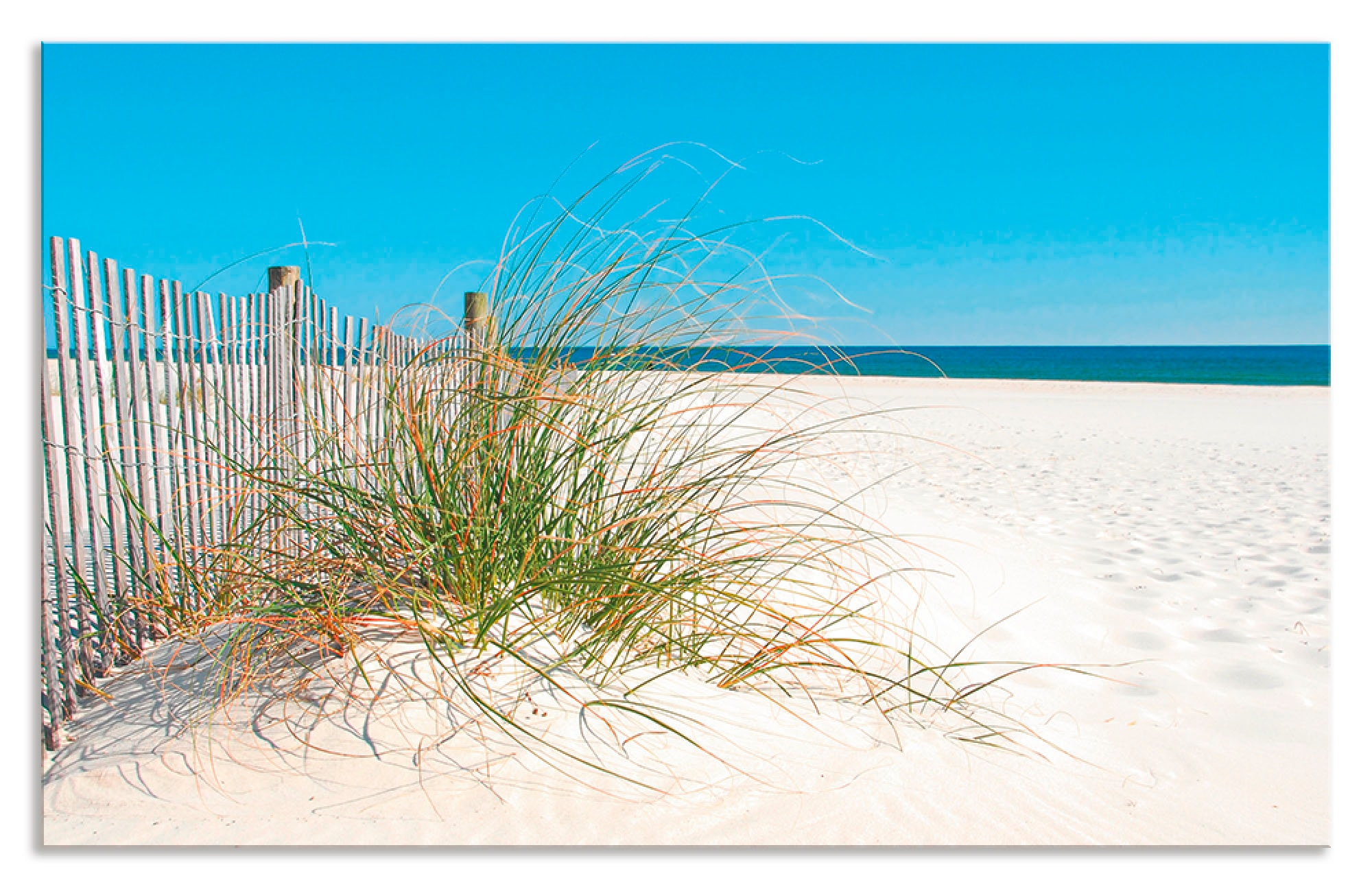 Küchenrückwand »Schöne Sanddüne mit Gräsern und Zaun«, (1 tlg.), Alu Spritzschutz mit...