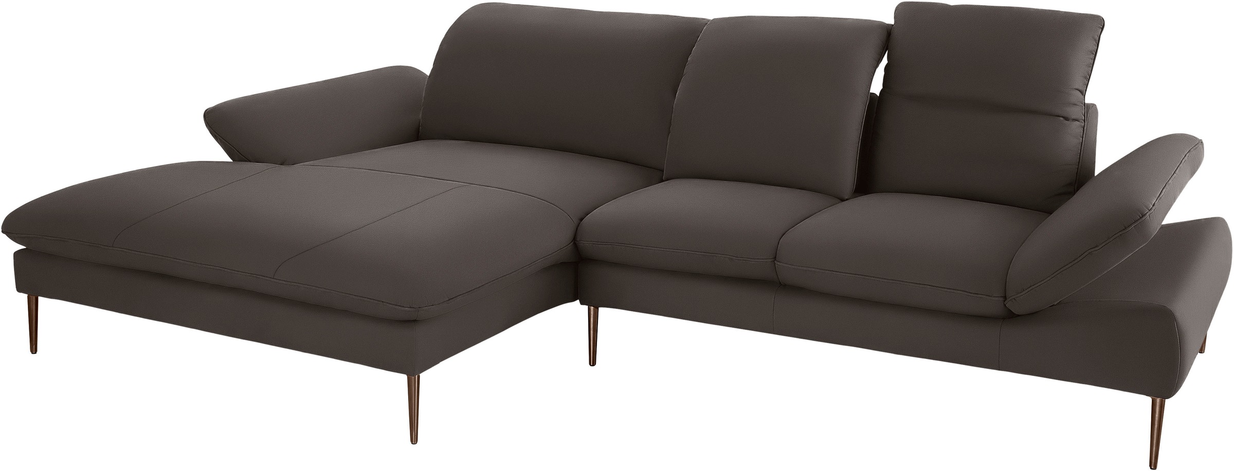 W.SCHILLIG Ecksofa »enjoy&MORE, Designsofa, bequem, zeitlos und elegant, L-Form«, Sitztiefenverstellung, Füße bronze pulverbeschichtet, Breite 310 cm