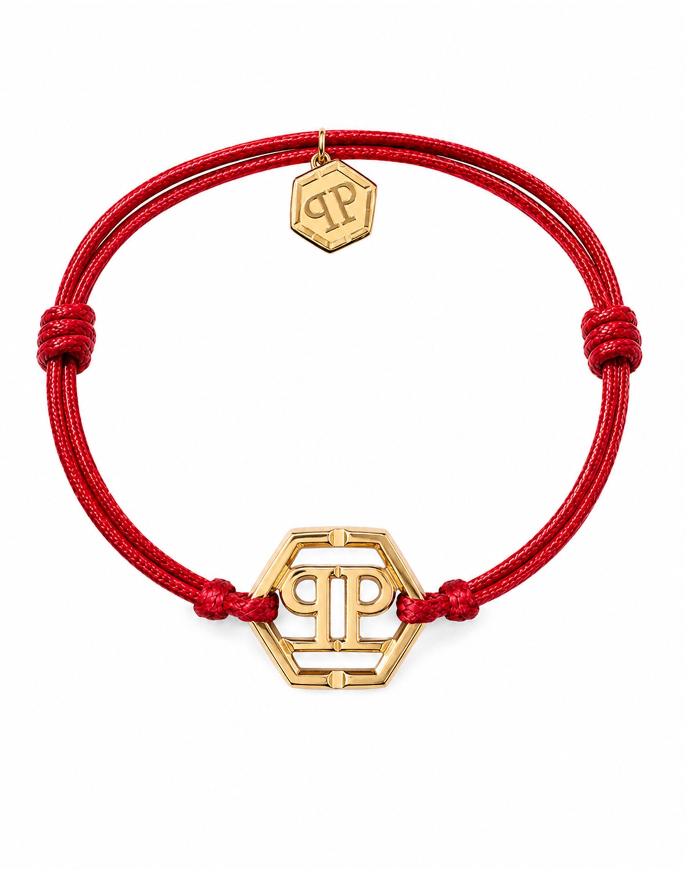 "Armkette PHILIPP PLEIN ""Armband"", rot (13, rot), Armbänder, Herren, Armkette"