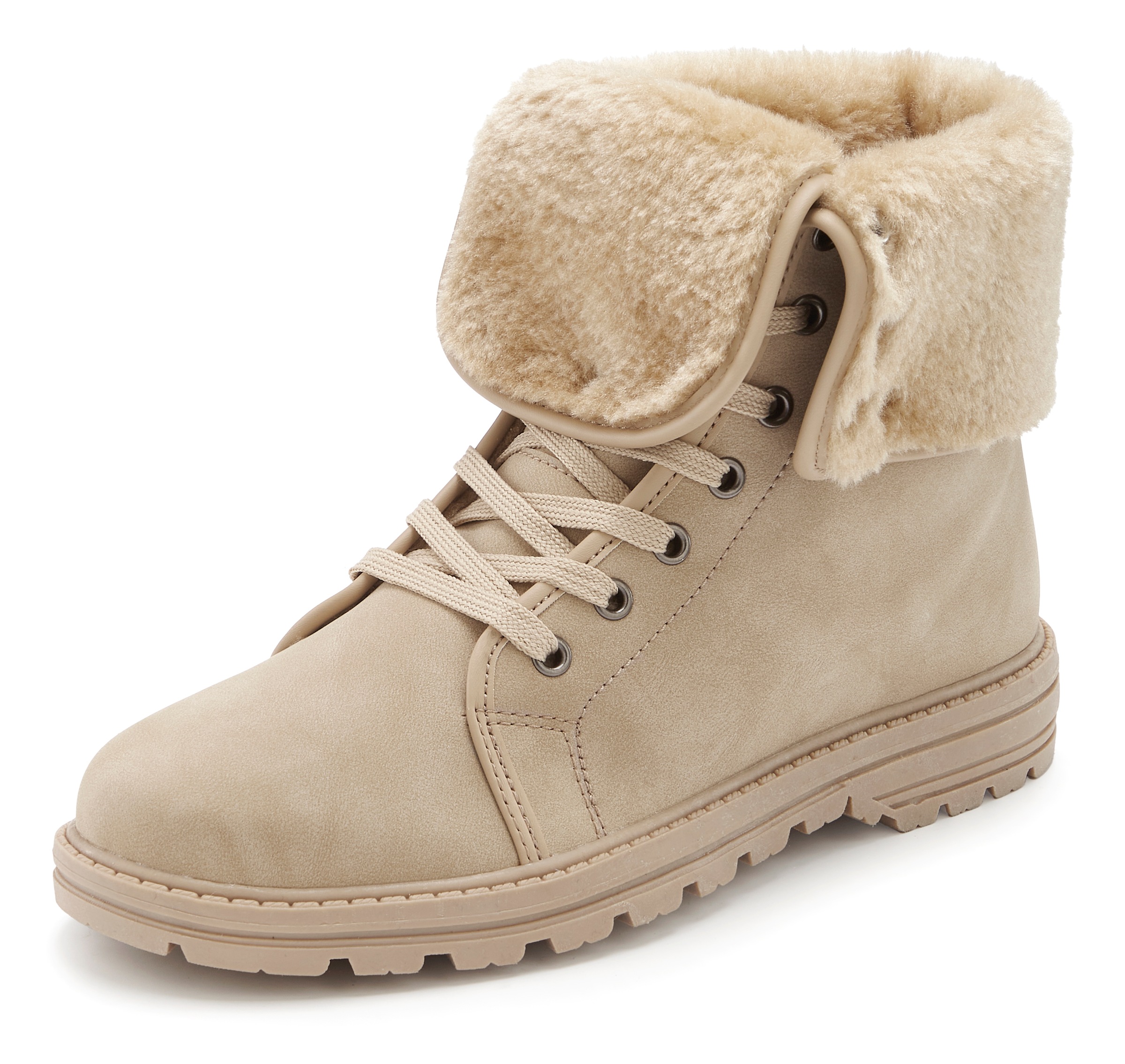 Thumbnail - LASCANA Stiefelette "Boots," mit Fellimitat-Applikation VEGAN