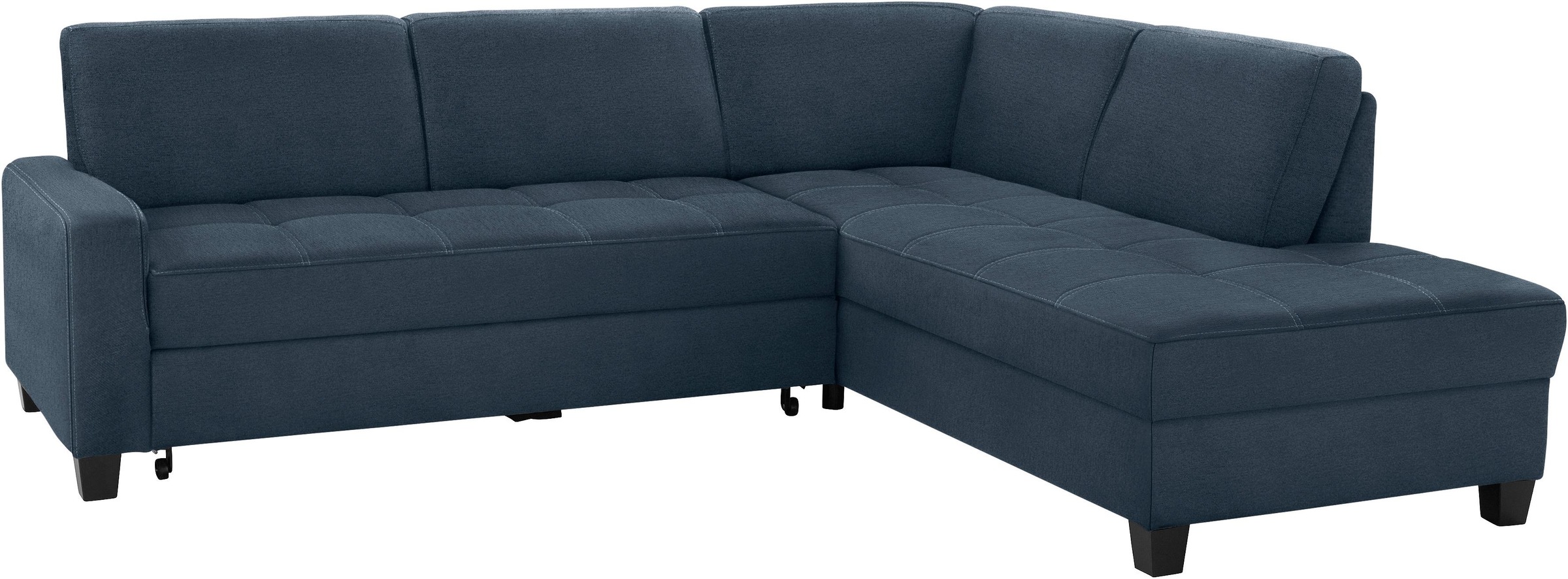 DOMO collection Ecksofa »Florentina zeitlos und elegant, Sitznähte als Designelement, L-Form«, wahlweise mit Bettfunktion, mit Kontrastnaht, Komfortsitzhöhe 47cm