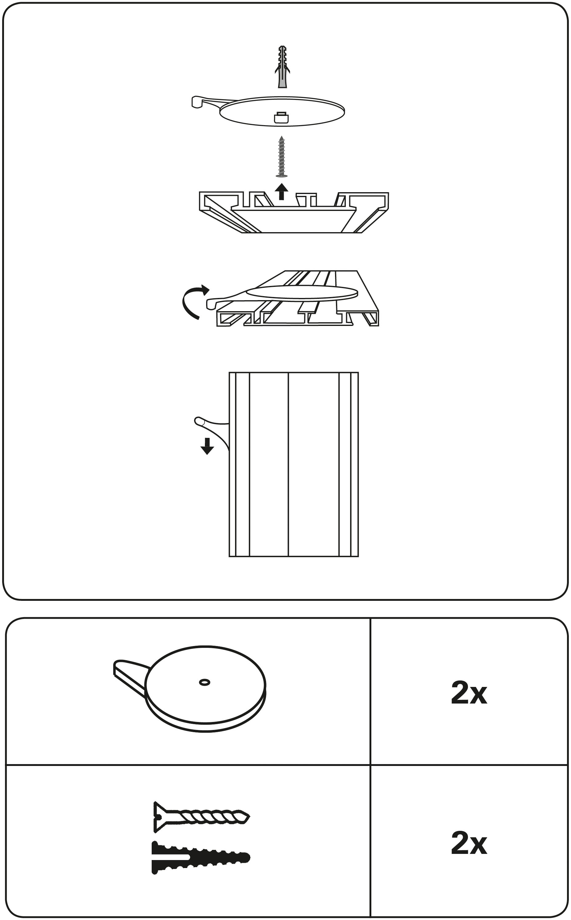 GARDINIA Deckenträger für Sichtschutz »inkl. Befestigungsmaterial«, Serie Aluminium-Vorhangschiene