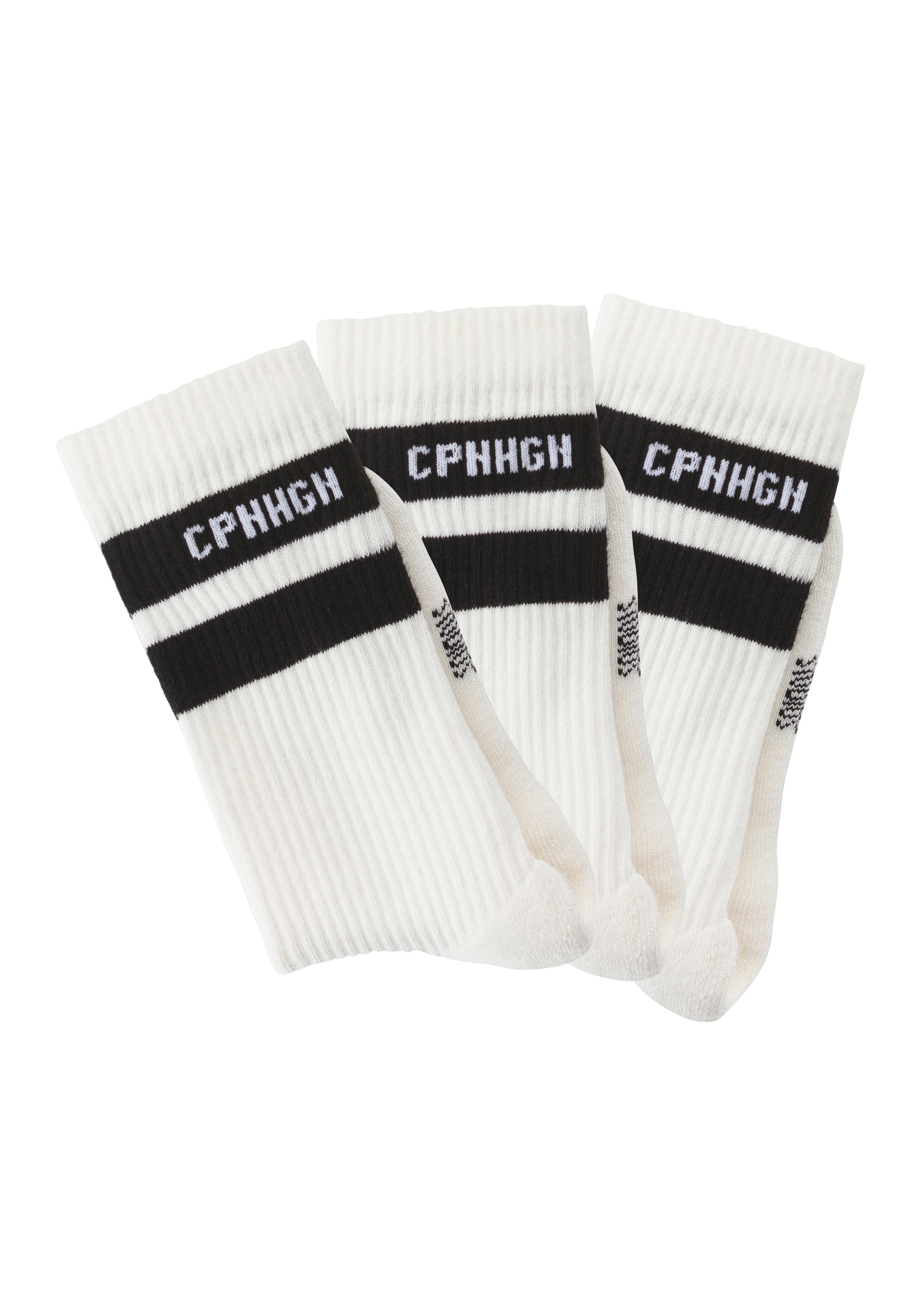 Copenhagen Studios Tennissocken, (Packung, 3 Paar), mit Streifendesign und Vollfrottee