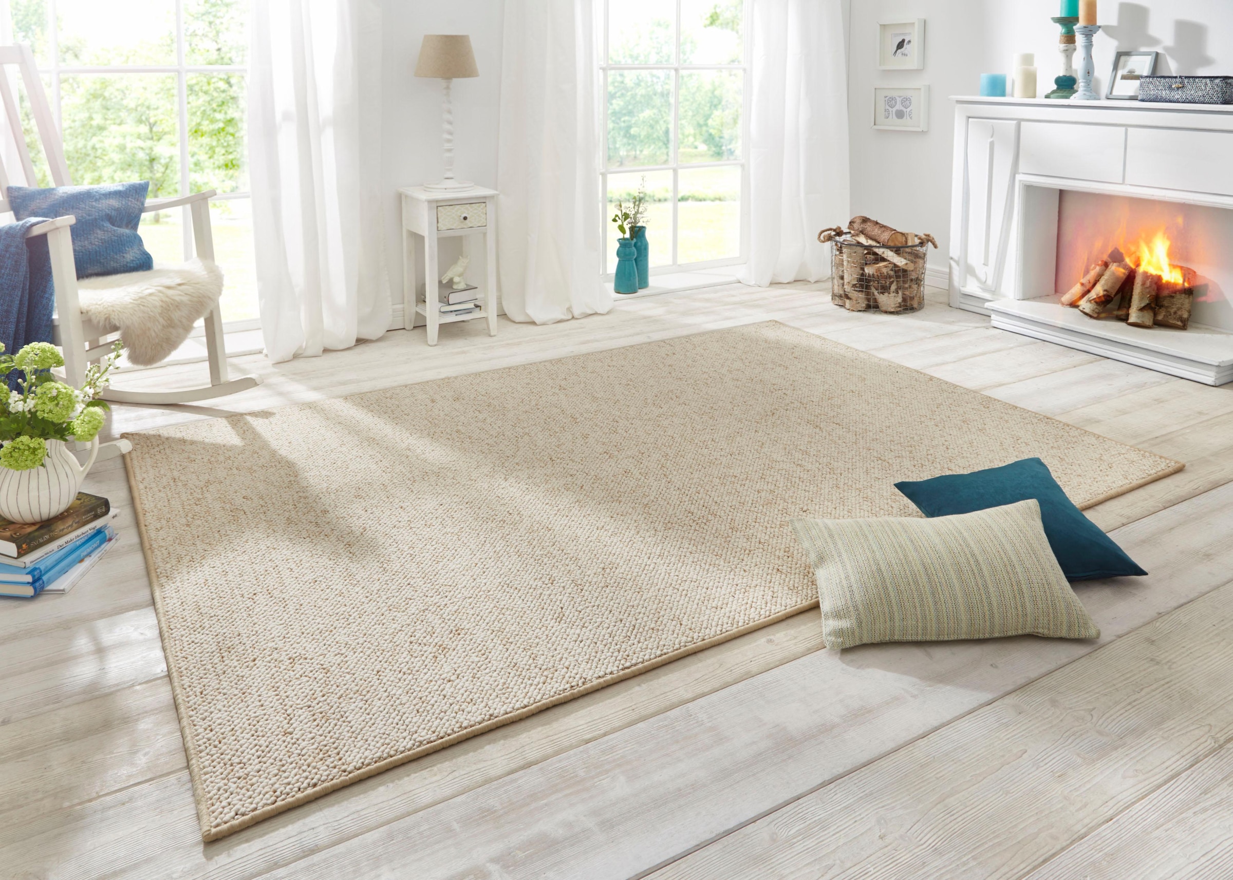 HANSE Home Teppich »Wolly 2«, rechteckig, Flachgewebe, Skandi, Woll-Optik, Esszimmer, Wohnzimmer, Flur