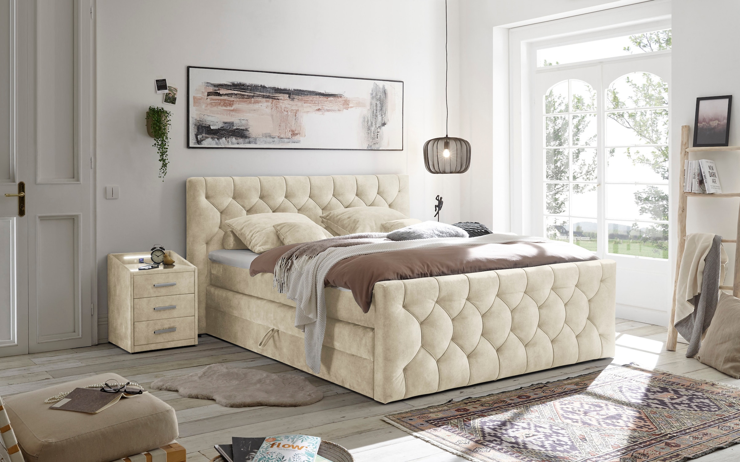 ED EXCITING DESIGN Boxspringbett ""Cashfield" Topseller inkl. zwei Bettkäst günstig online kaufen