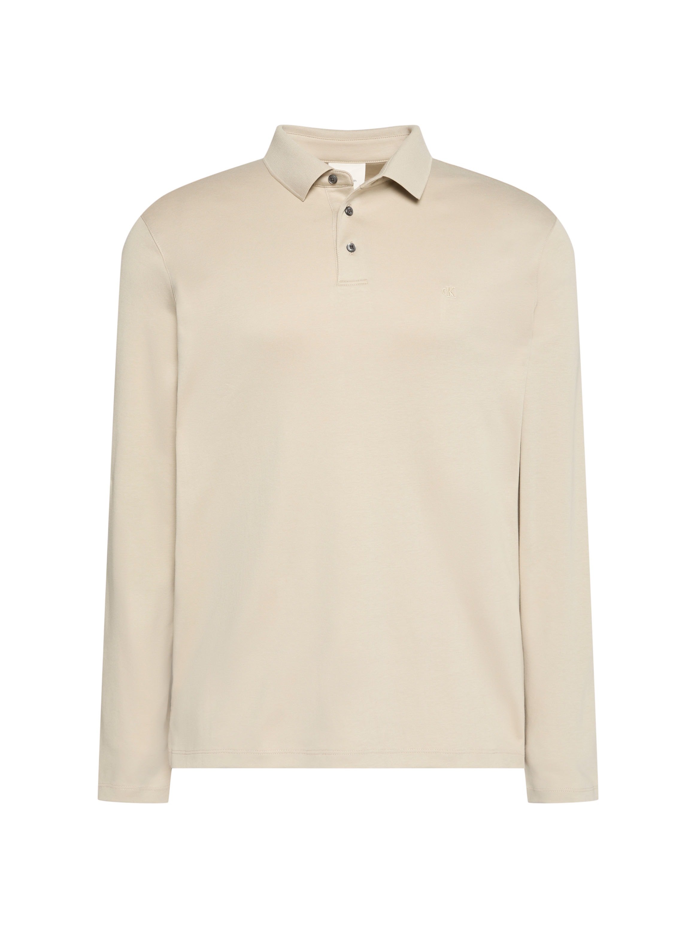 Calvin Klein Jeans Langarm-Poloshirt »LS SUPIMA COTTON SOLID POLO« regular fit mit Rundhalsausschnitt