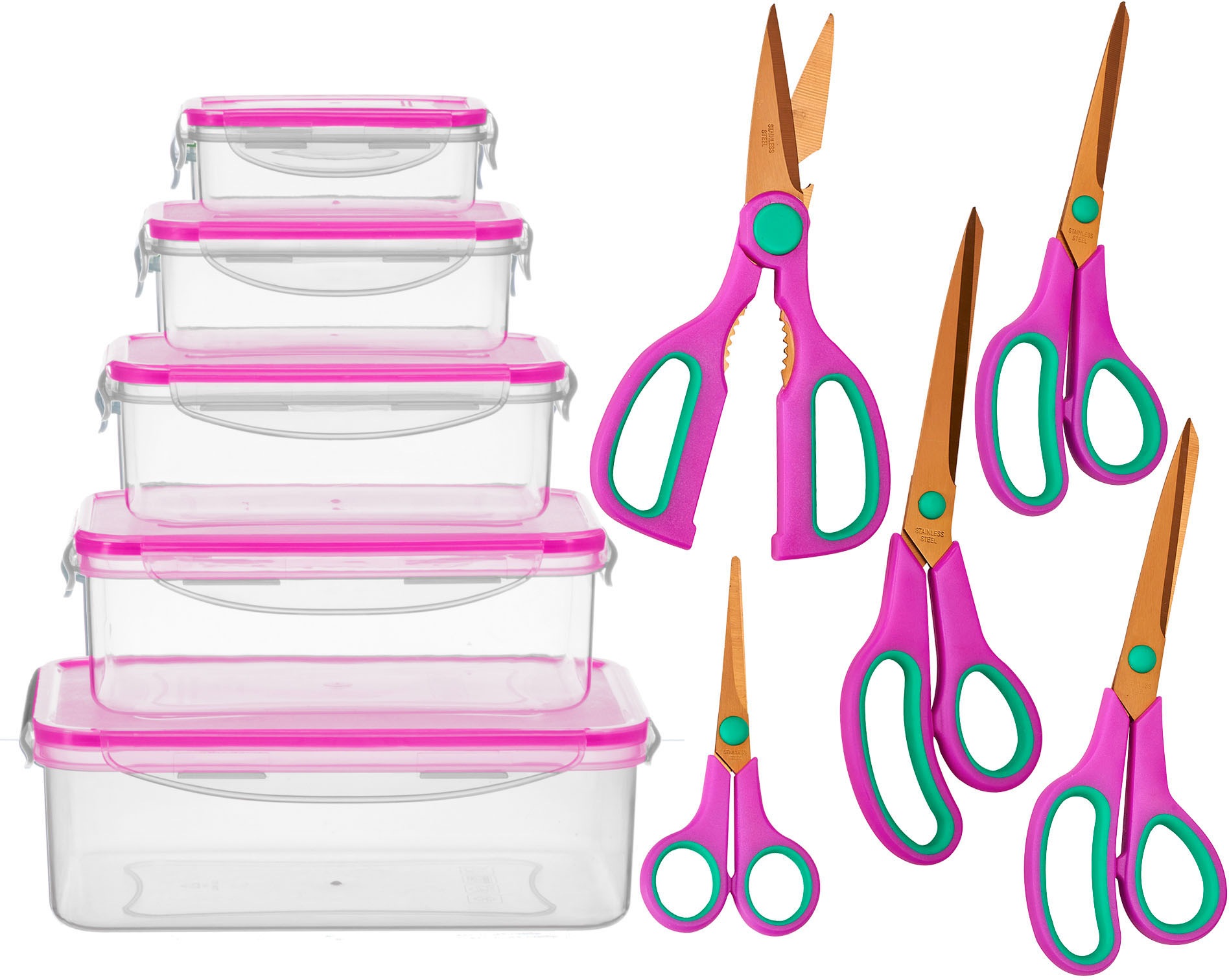 KING Scheren-Set "Easycut Box" 5 Scheren, 5 Vorratsboxen inkl. Deckel günstig online kaufen