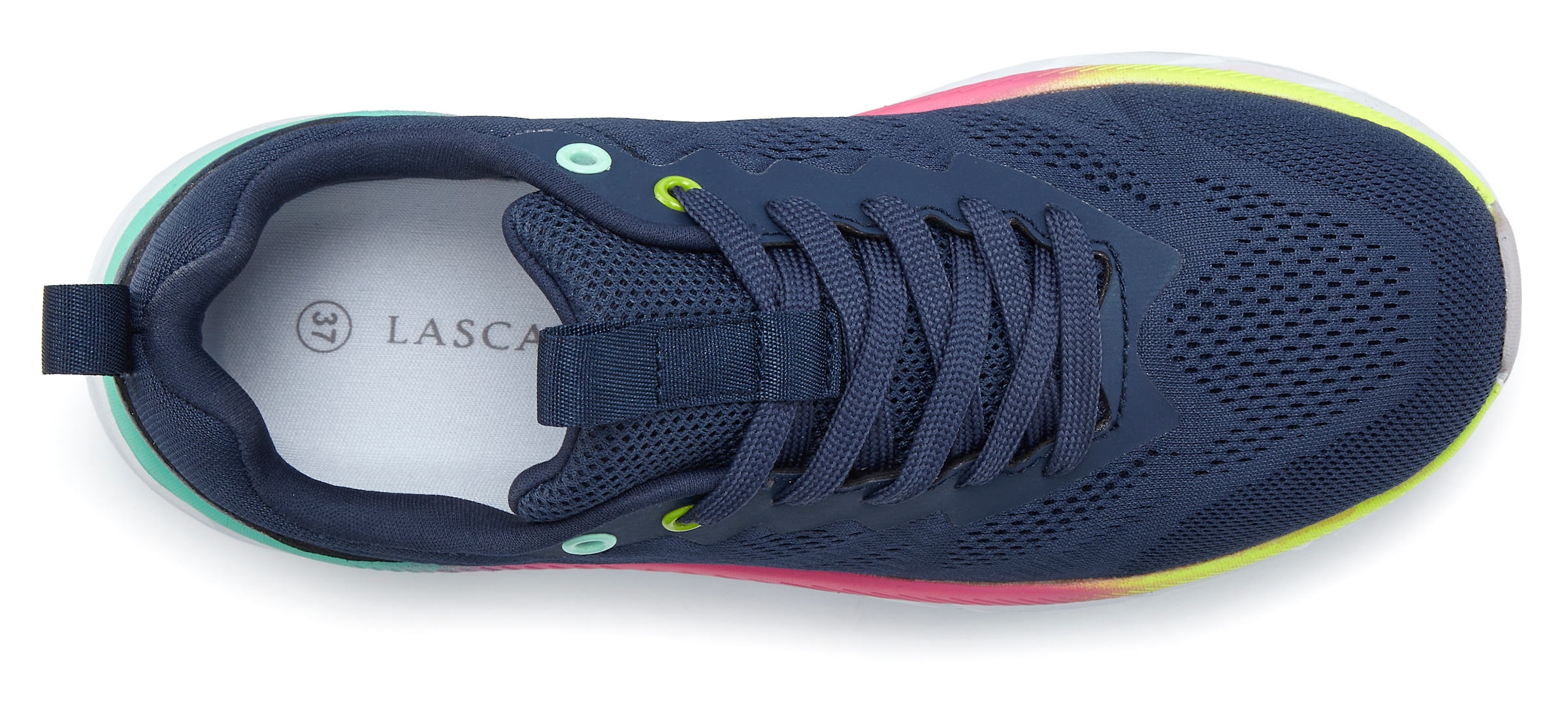 LASCANA Sneaker »Textilschuh, Halbschuh, Turnschuhe,«  mit modischen Farbdetails VEGAN