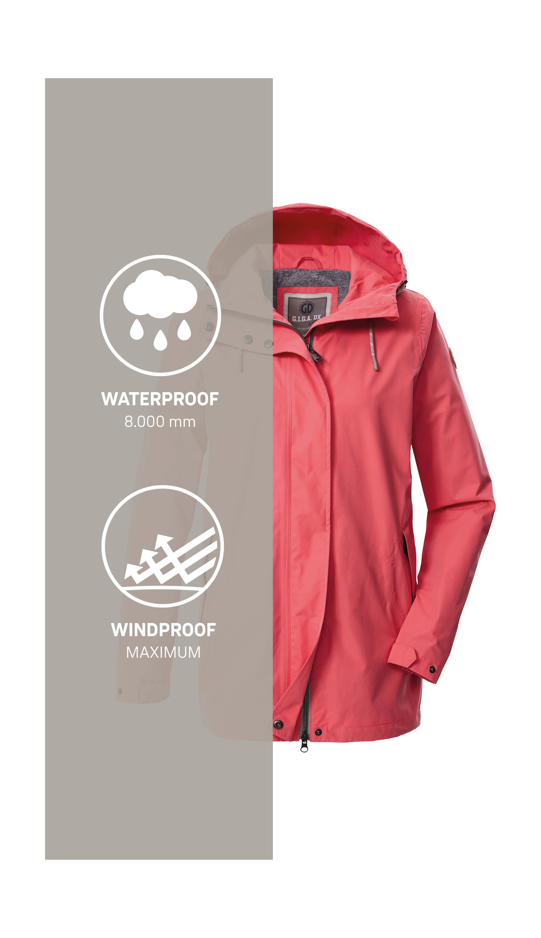 G.I.G.A. DX by killtec Funktionsjacke »Damen Funktionsjacke OOGS 1«, Wasser- und winddichte Damenjacke, regulierbar, PFAS-frei imprägniert
