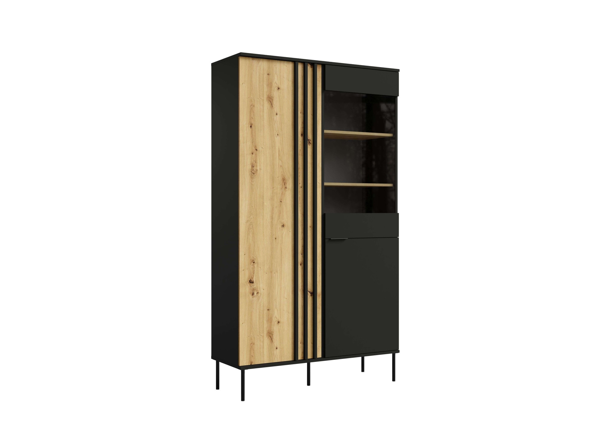 OTTO home Vitrine »AELLOR Vitrineschrank mit/ohne Beleuchtung, verglast, viel Stauraum« Standvitrine/Glasvitrine mit 2 Türen, 8 Einlegeböden, matt Hochschrank