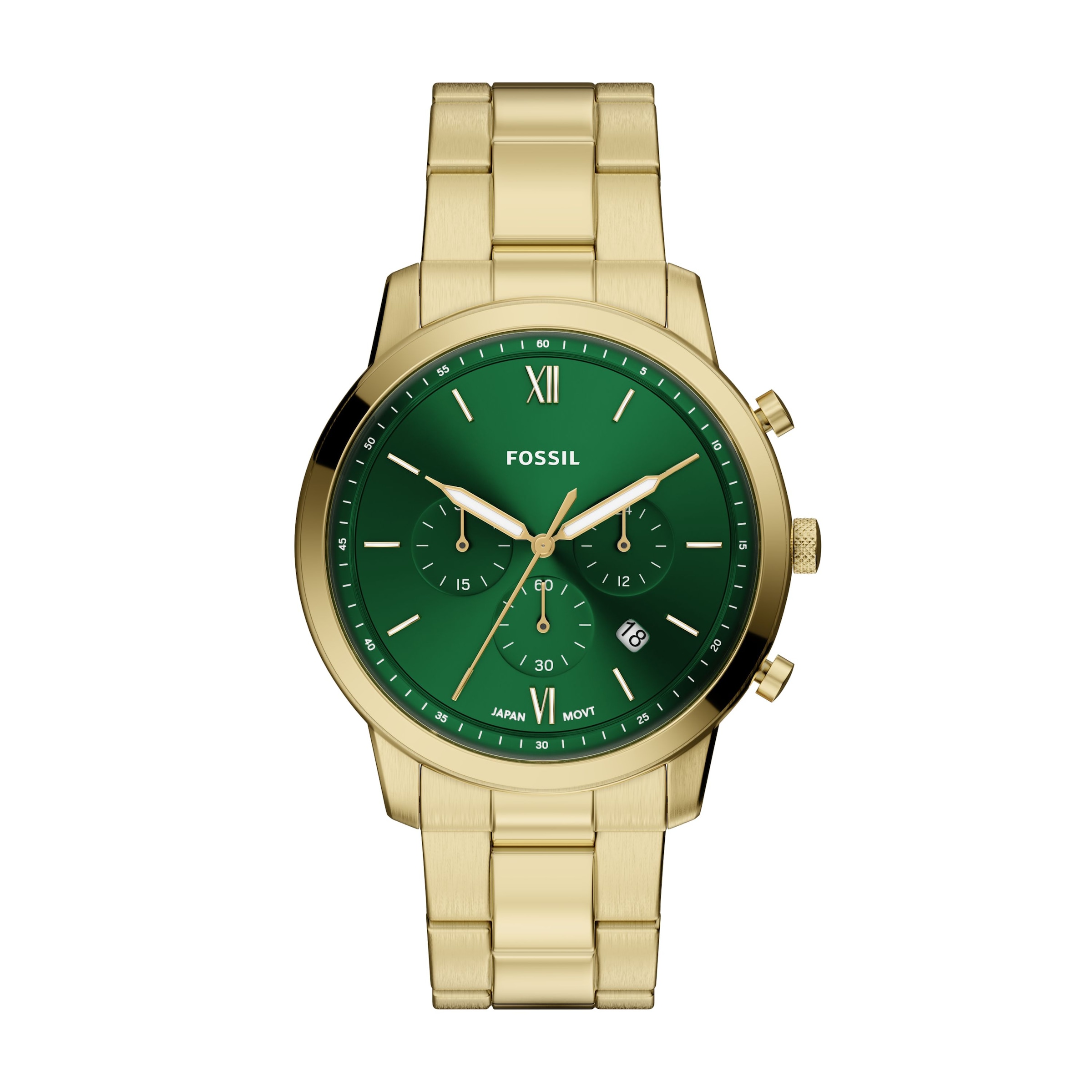 Fossil Neutra Chronograph Watch Yellow Gold Green 2