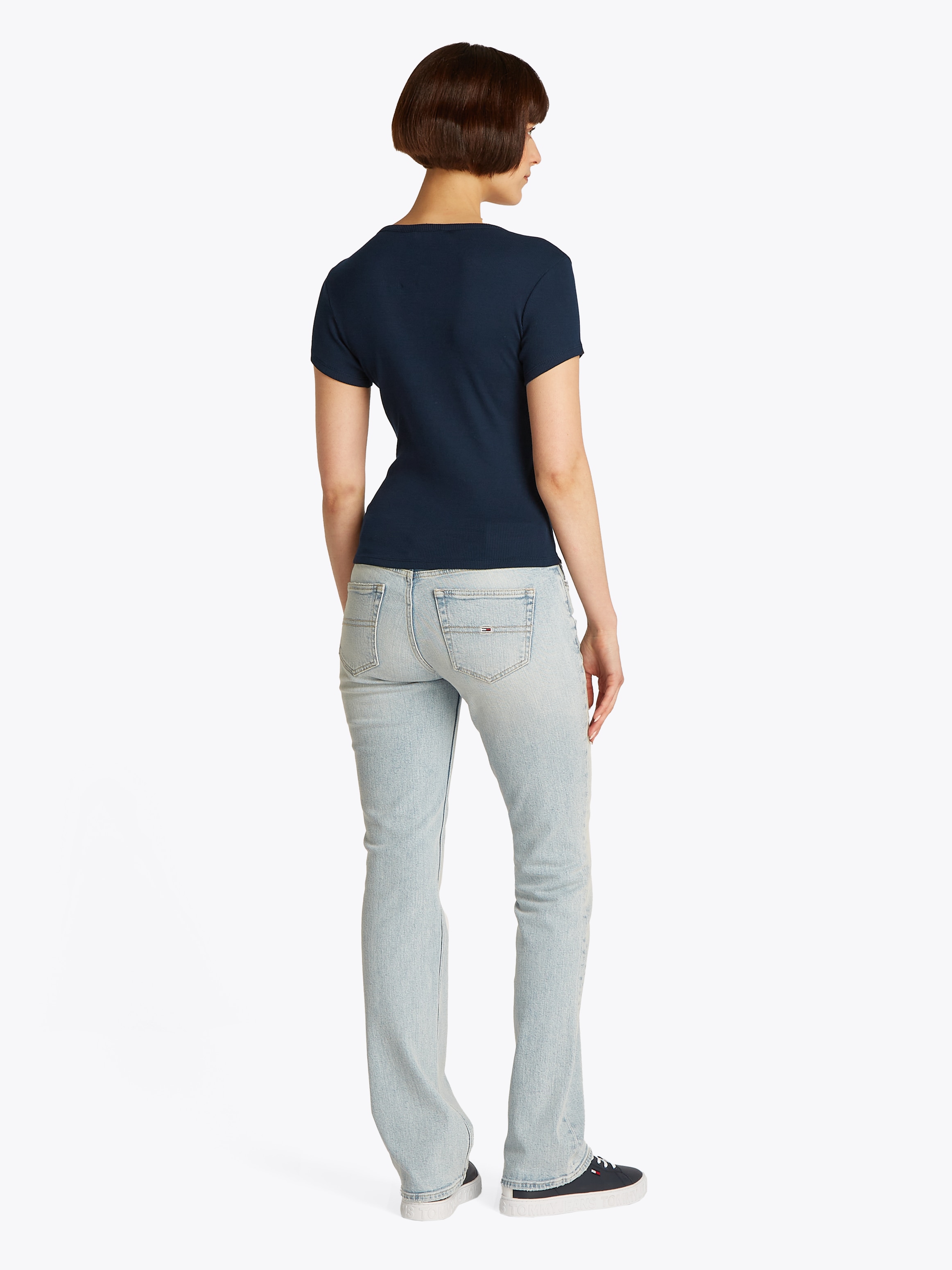 Tommy Jeans T-Shirt »TJW SLIM BUTTON RIB C-NECK SS«, mit Knöpfen