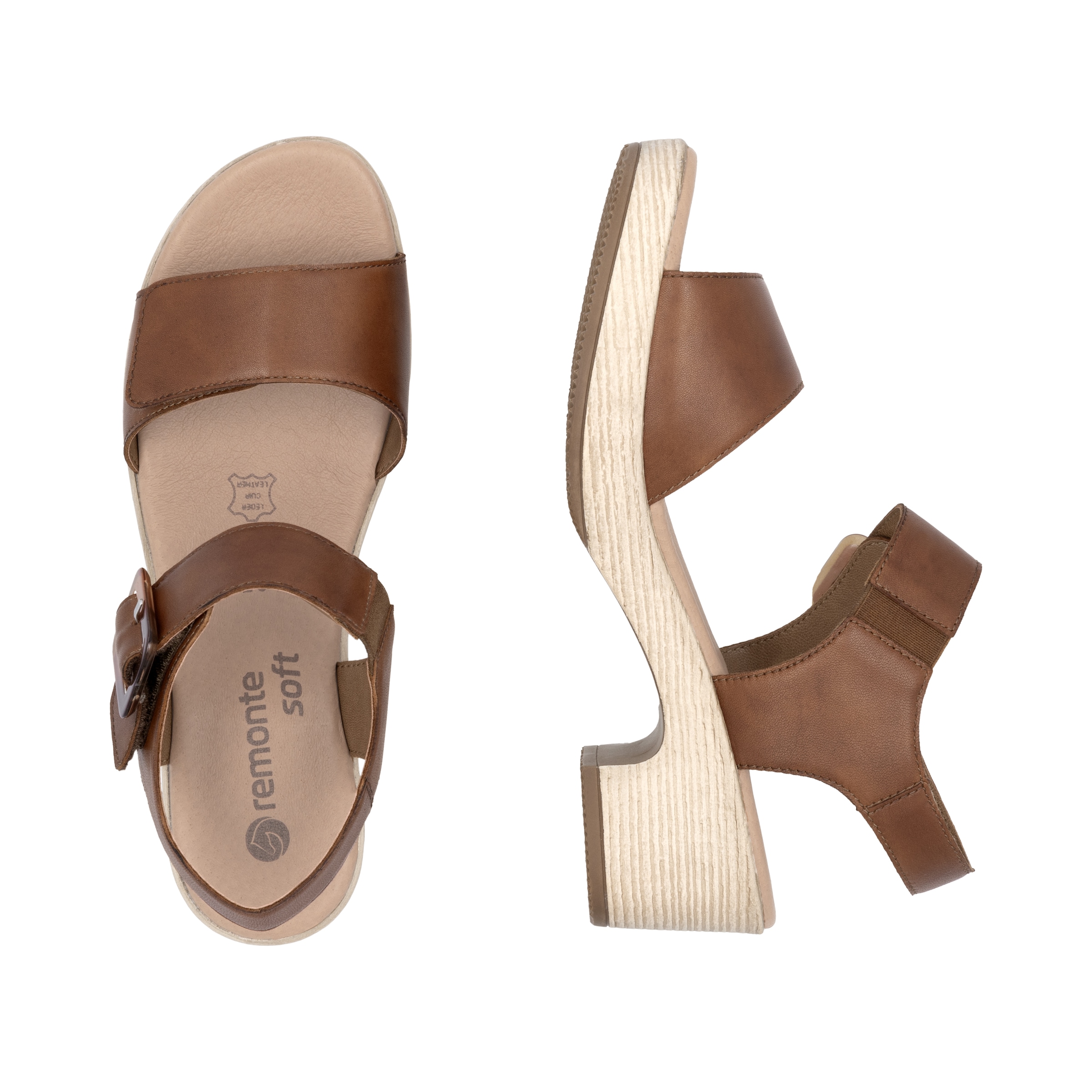 Remonte Sandalette, Blockabsatz, Sommerschuh, Sandale mit Klettverschlüssen