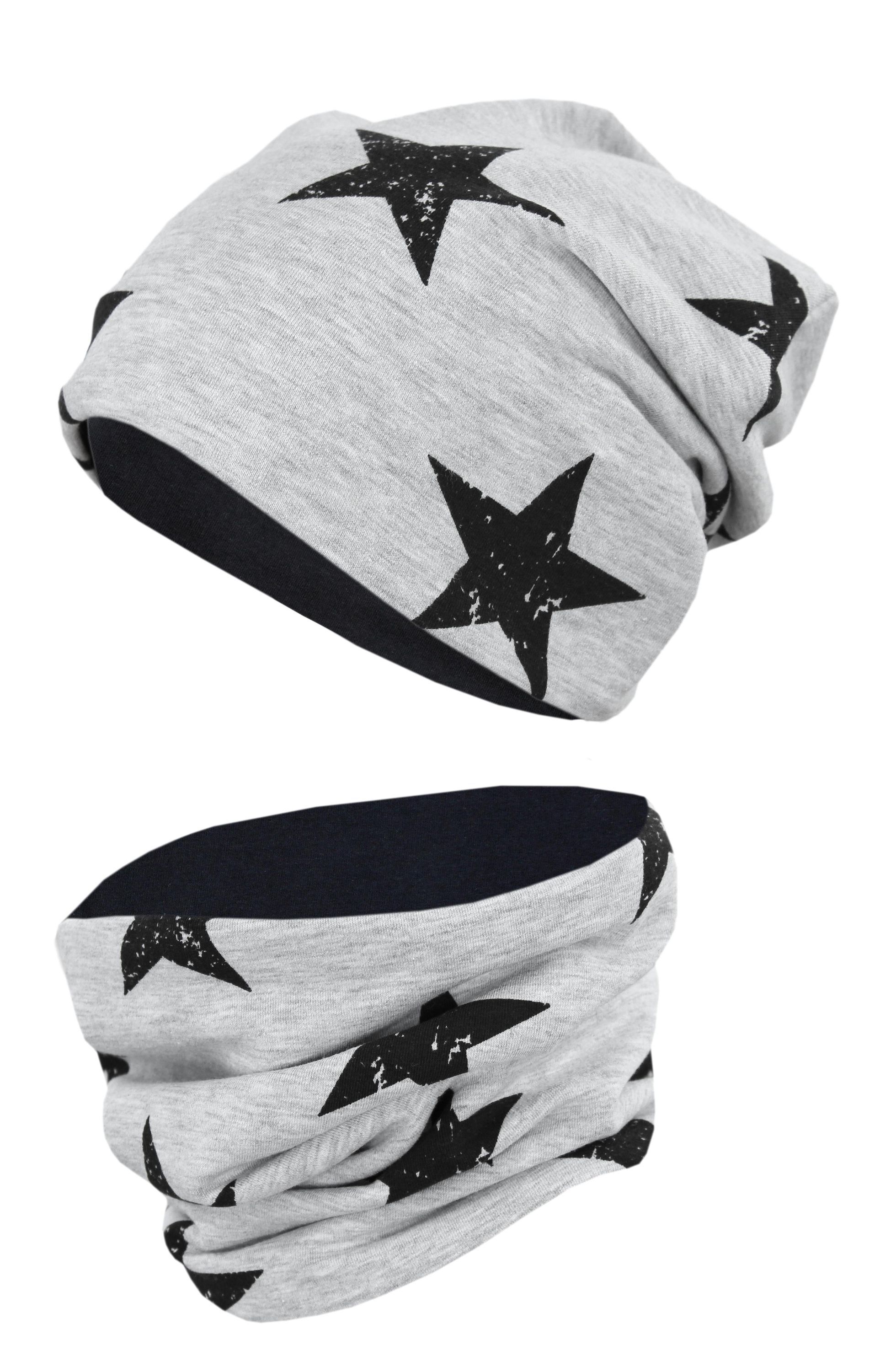 TupTam Beanie "Mütze Unisex Kinder Beanie Mütze Schlauchschal Set"
