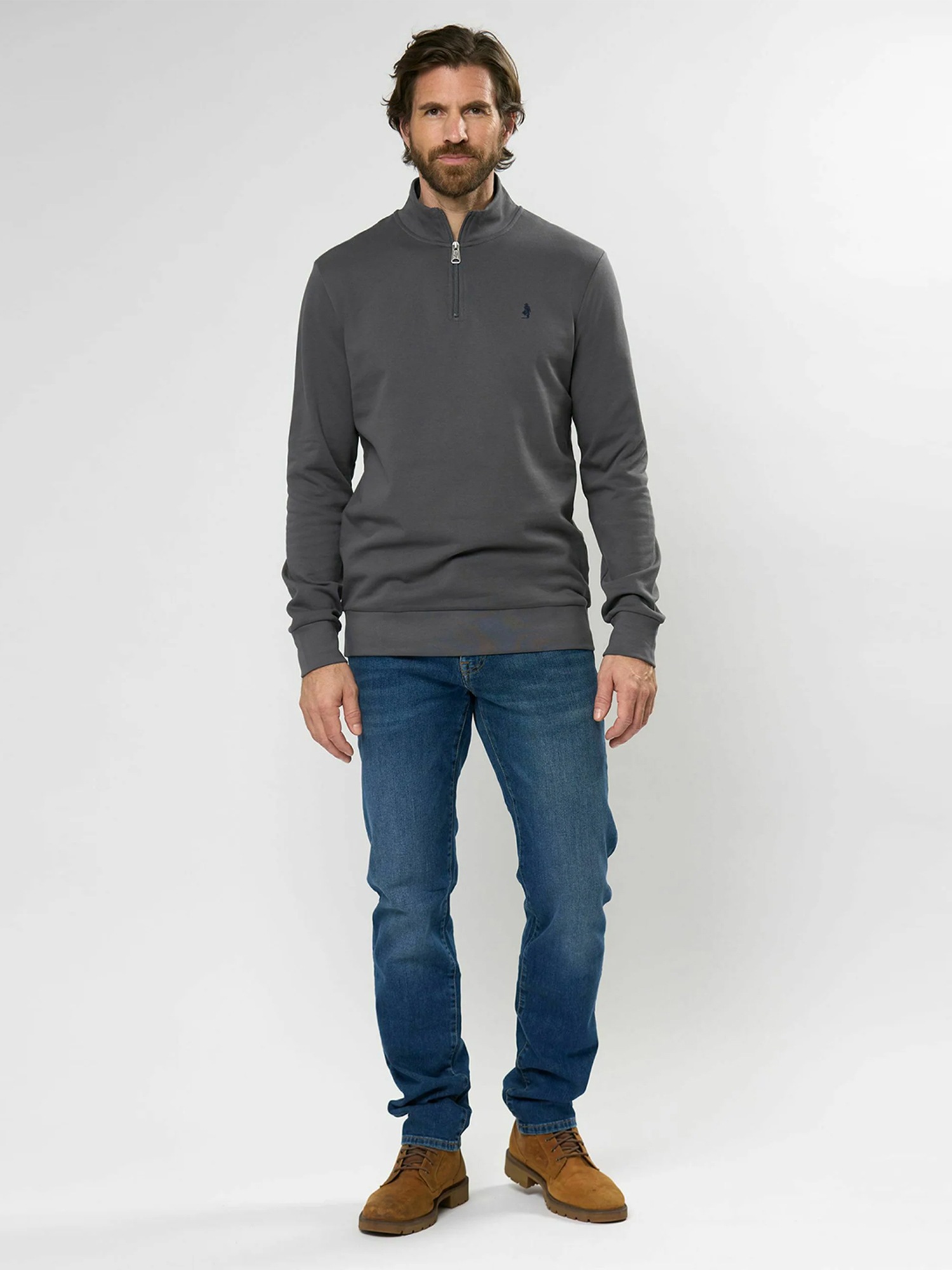 MCS Strickpullover »MCS sweatshirt with half-zip Clement«