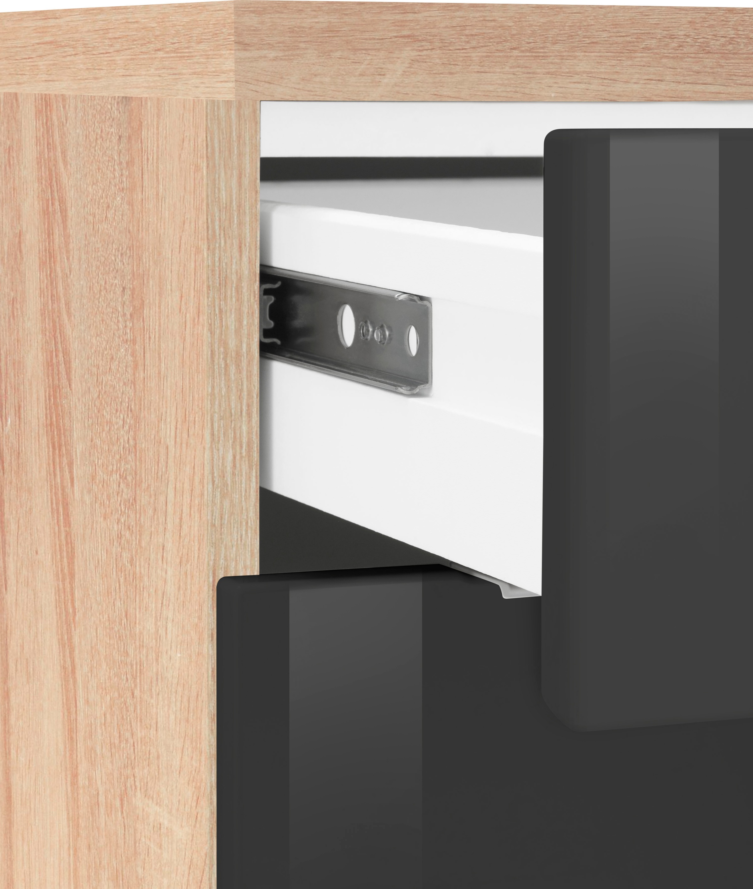 KOCHSTATION Küchenzeile »KS-Brindisi«, Breite 220 cm, wahlweise mit E-Geräten, mit MDF-Fronten und Regal