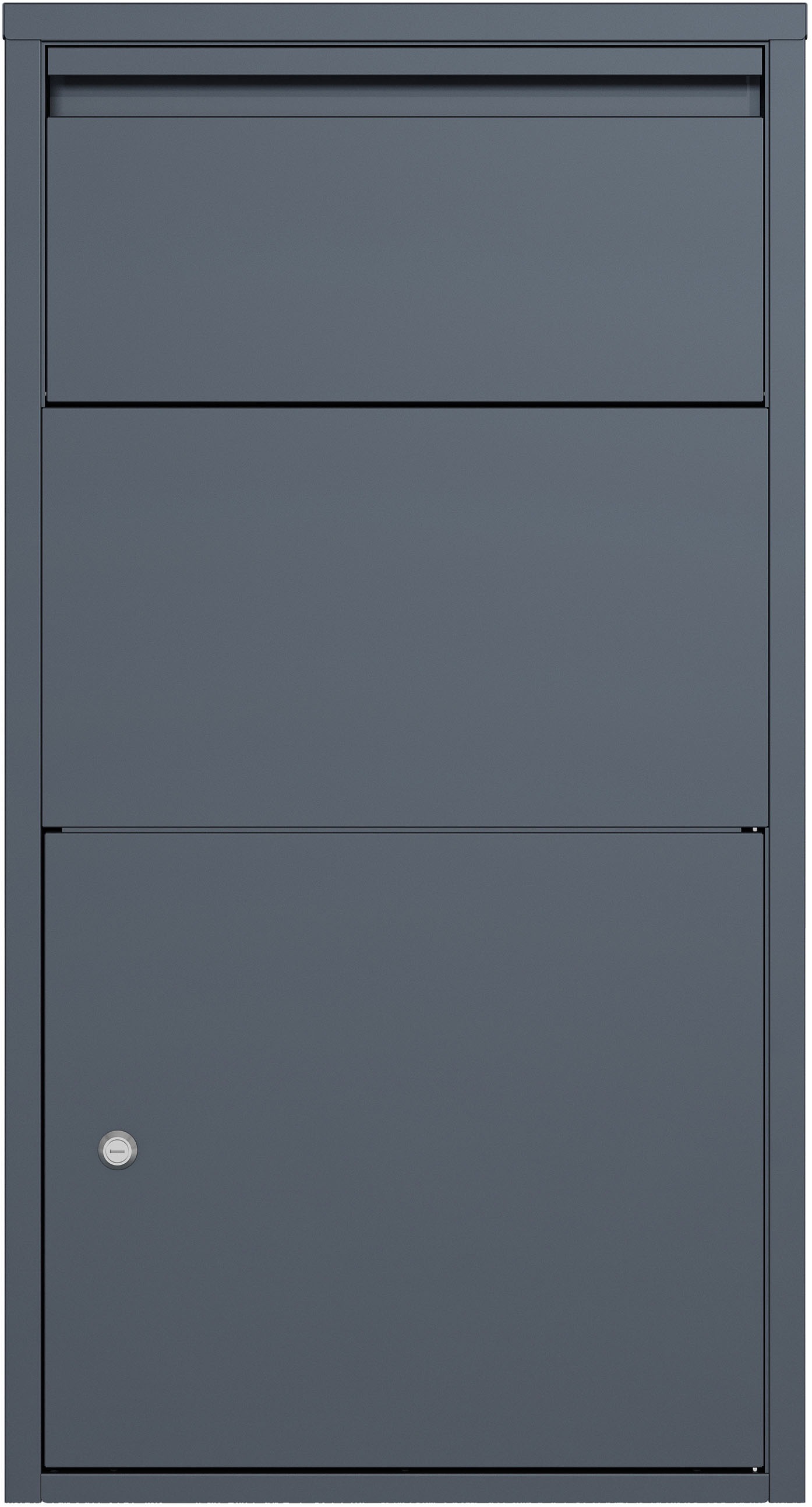 Paketbox WESTMANN, B:44mm H:82mm T:22mm, grau, Metall, Stahl, Briefkästen, "Pollux", BxTxH: 44x22x82 cm