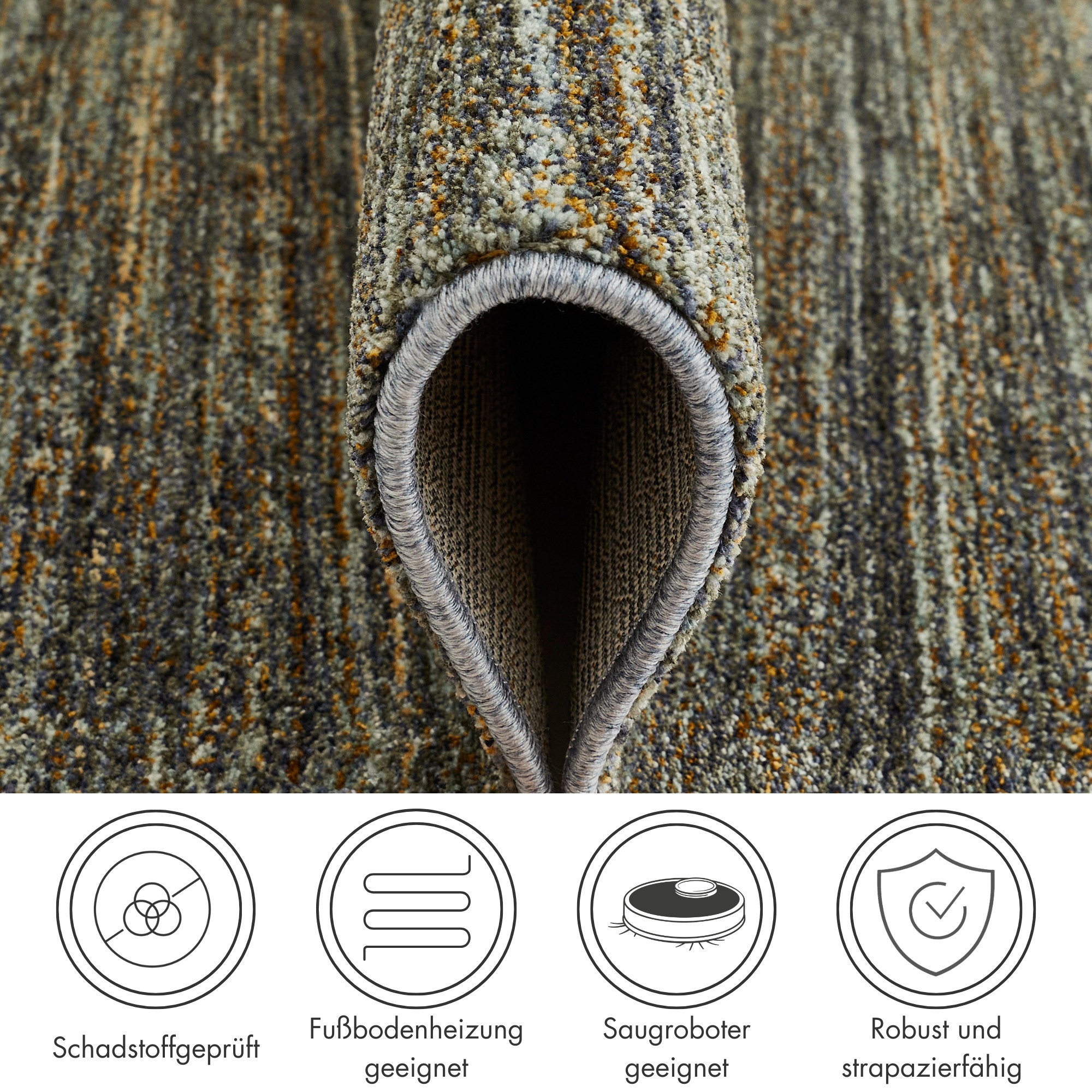 Thumbnail - LUXOR living Teppich "Rocco" rechteckig 11 mm Höhe Vintage-Look, verschiedene Designs, mit Fransen, Wohnzimmer