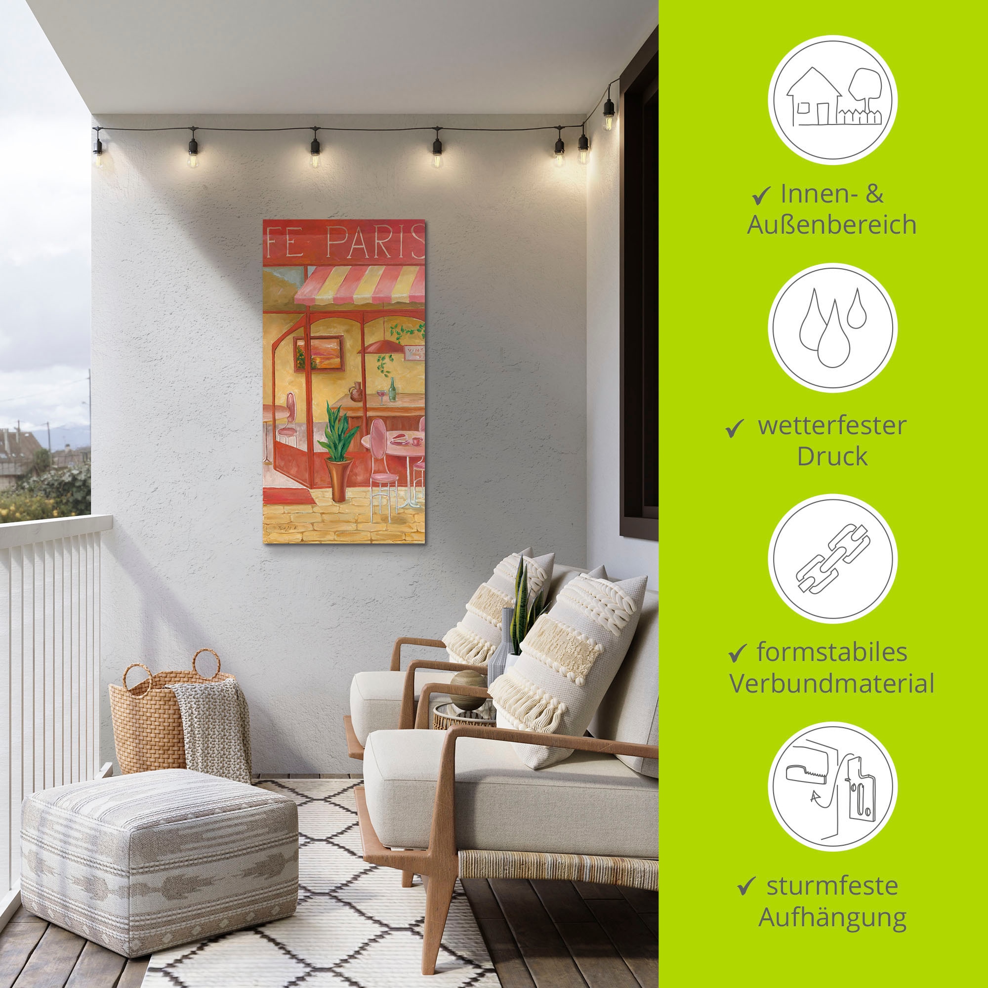 Artland Wandbild »Caféhaus«, (1 St.), als Alubild, Leinwandbild,  Wandaufkleber oder Poster in versch. Größen bestellen | BAUR