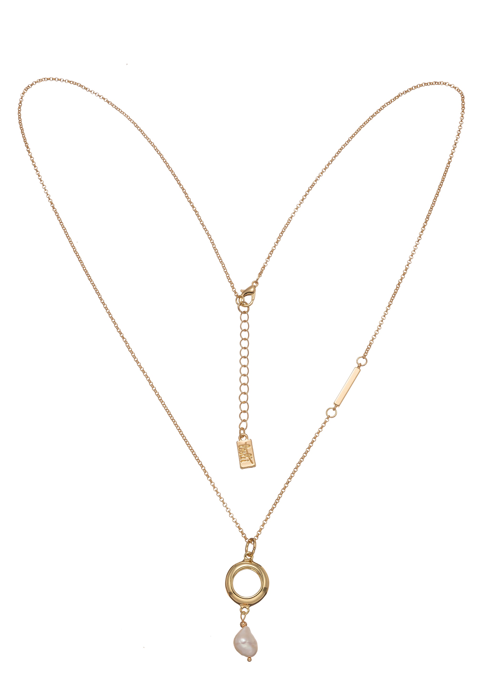 »Halskette Pearls mit Kette | leslii kaufen ohne stilvoller Kunstperle Gold«, BAUR Anhänger