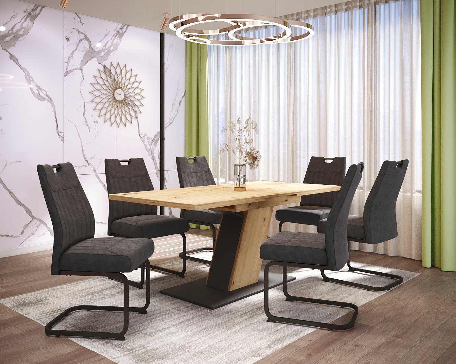 HELA Esszimmerstuhl "KLAUDIA Schwingstuhl" (Set) 4 Stk.Komfortsitz mit Fede günstig online kaufen