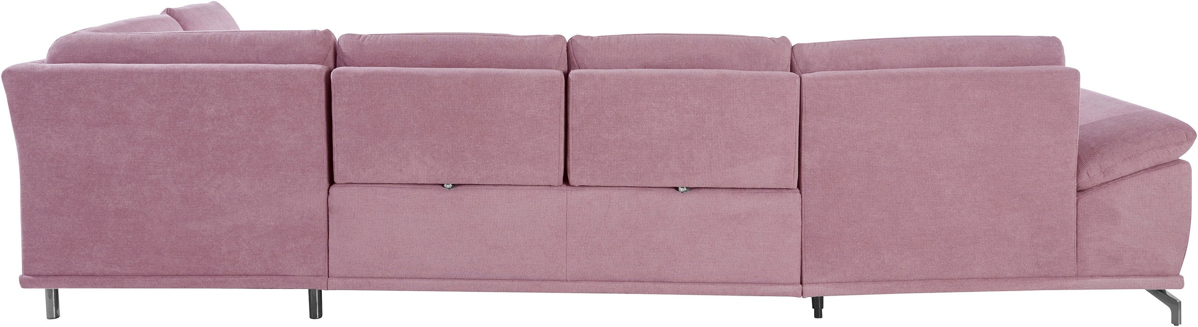 Places of Style Wohnlandschaft »Costello U-Form, mit Sitztiefenverstellung, Armteilverstellung und«, 3 Nierenkissen, optional Bettfunktion und Bettkasten