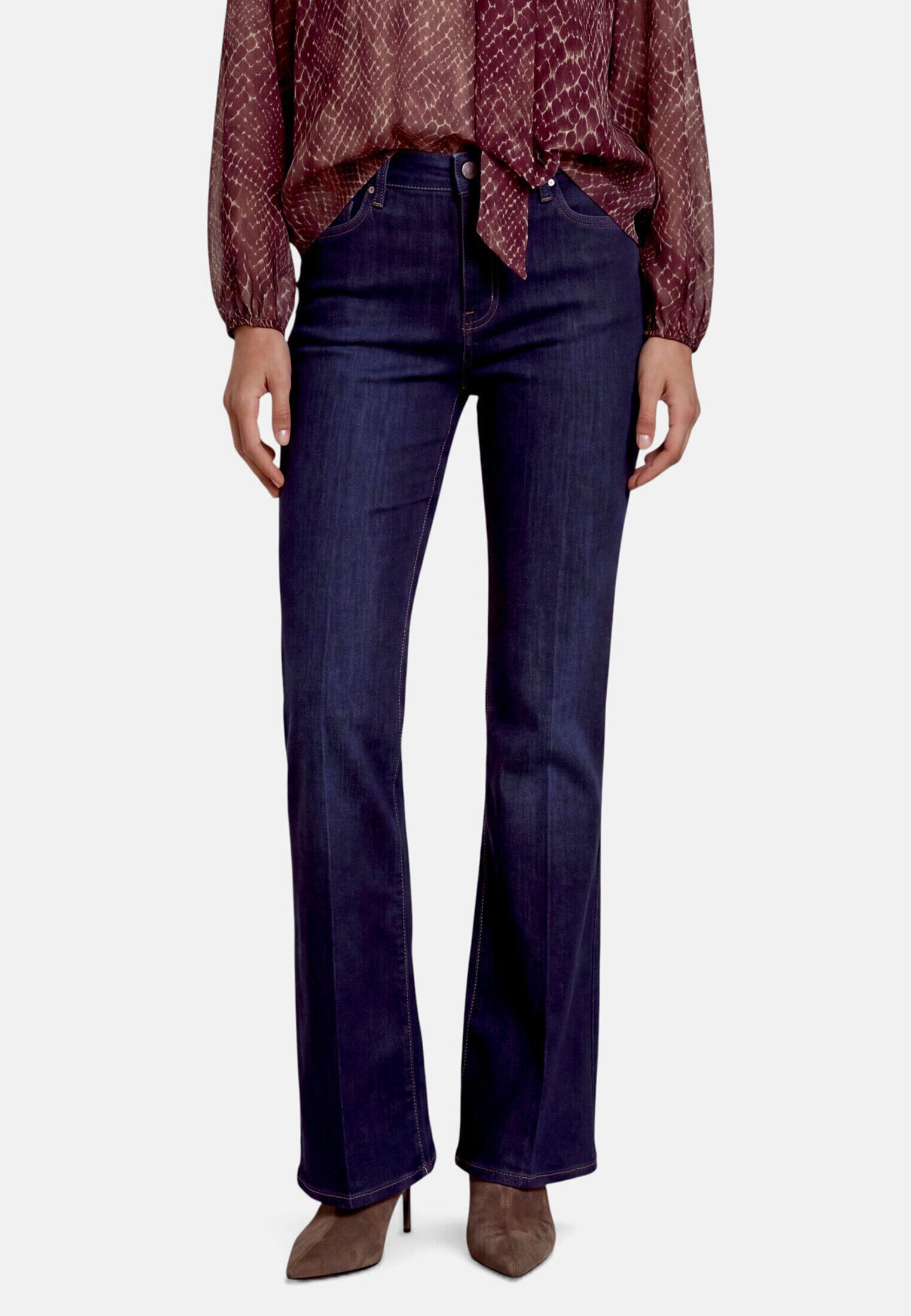 Zero Bequeme Jeans »Damen fit Hose mit Bügelfalte«