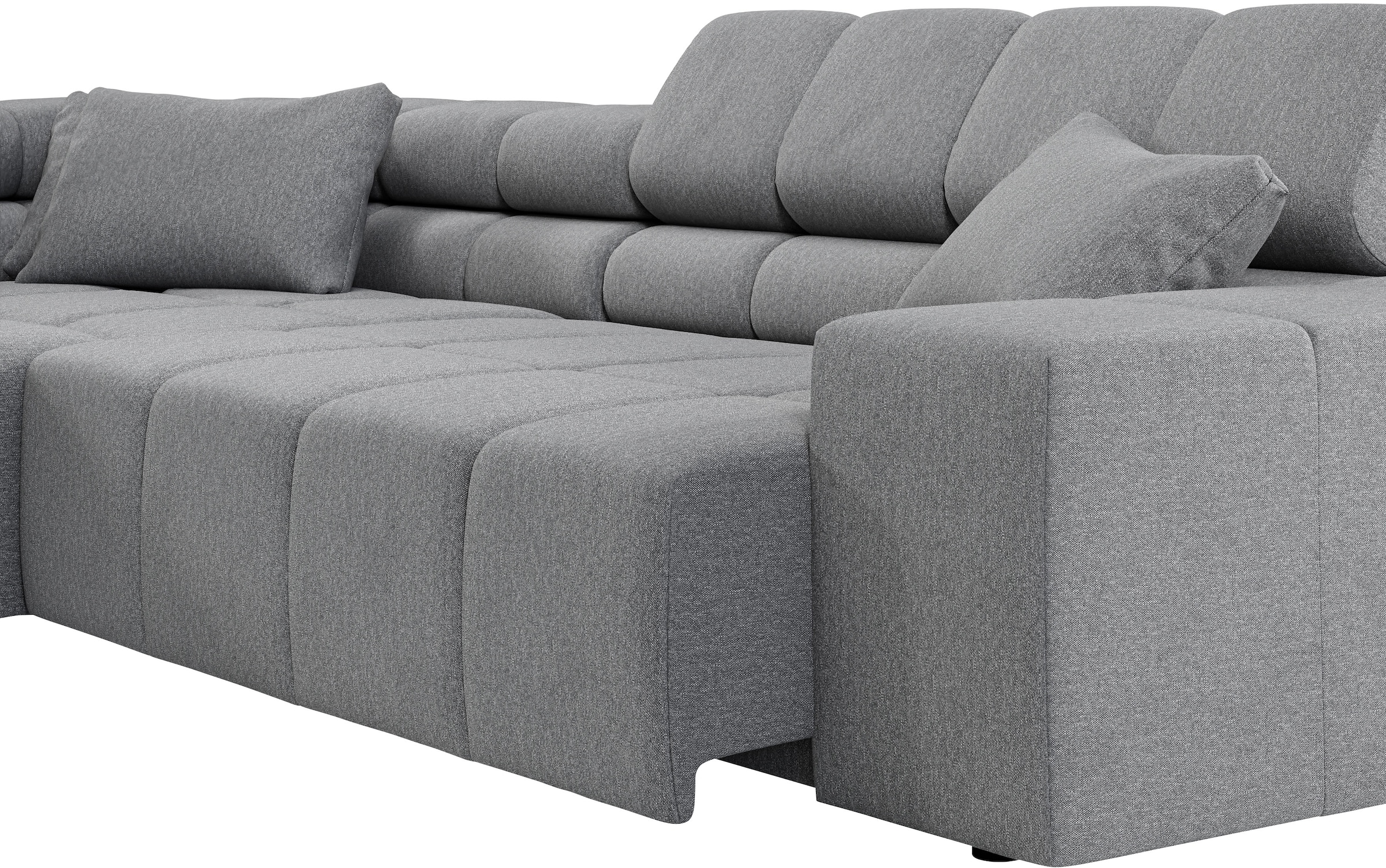 INOSIGN Ecksofa »Ancona incl. Kopfteilverstellung, Zierkissen Breite 319cm, L-Form«, wahlweise motorische Sitztiefenverstellung, auch in Cord + Easy Care