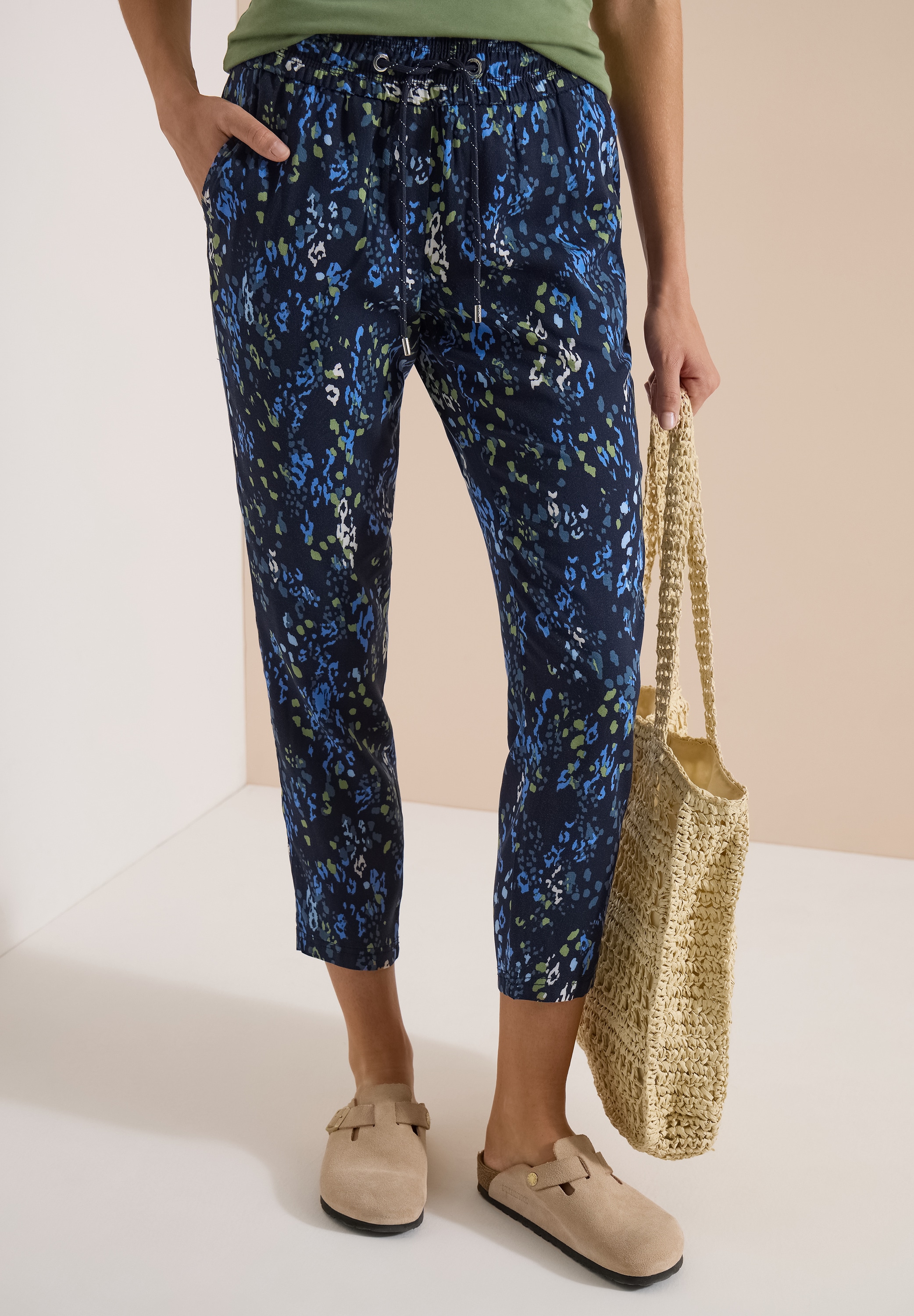 Cecil 7/8-Hose "Style Chelsea" Sommerhose, grafisches Muster, Elastikbund