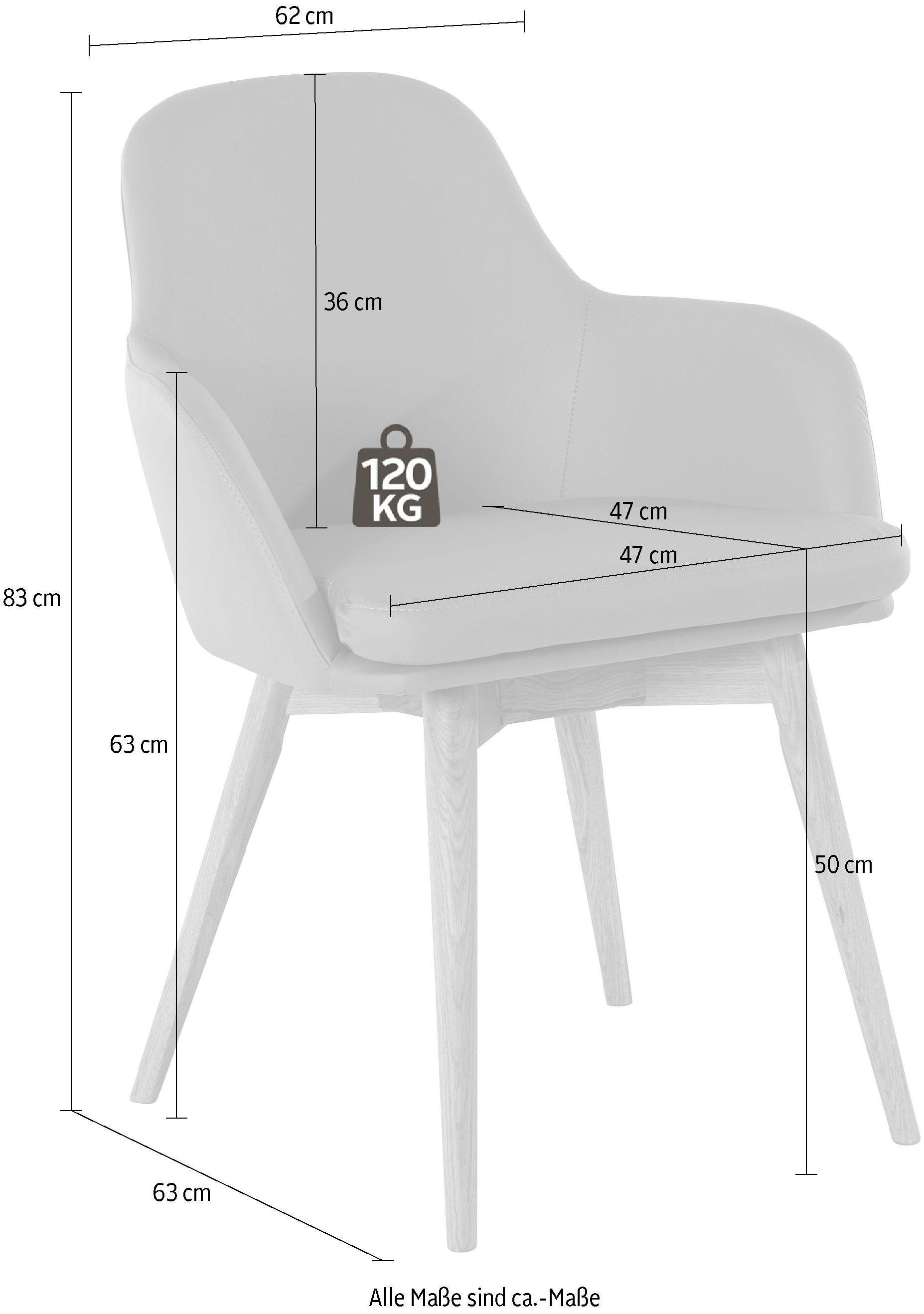 Home affaire Armlehnstuhl »Livry«, (Set), 2 St., NaturLEDER®, Polsterstuhl, Schalenstuhl