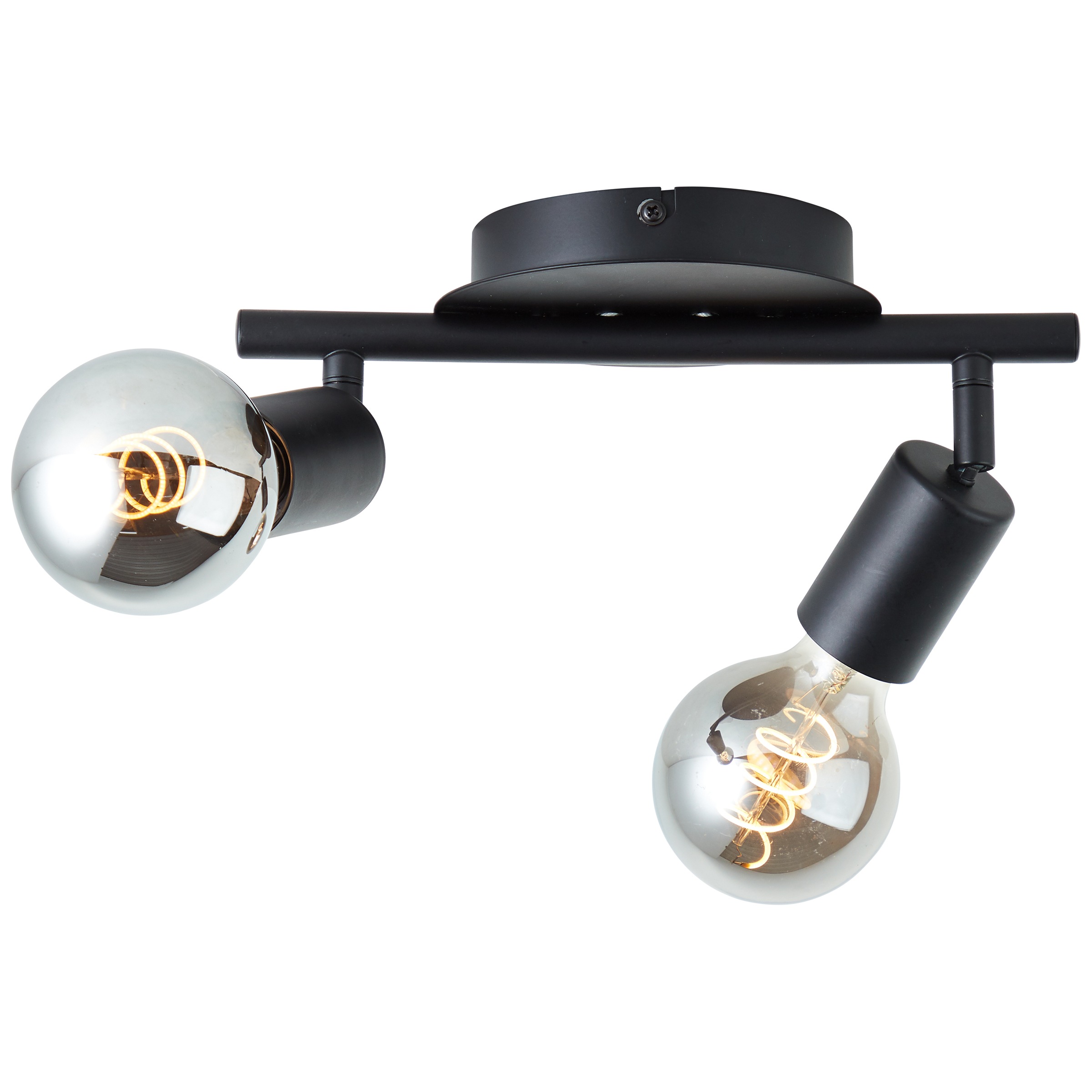 Brilliant Deckenstrahler »Tiffany«, 2 flammig, Leuchtmittel E27 | ohne Leuchtmittel, Deckenspot, 12 x 26 x 14 cm, E27, schwenkbar, Metall, matt schwarz
