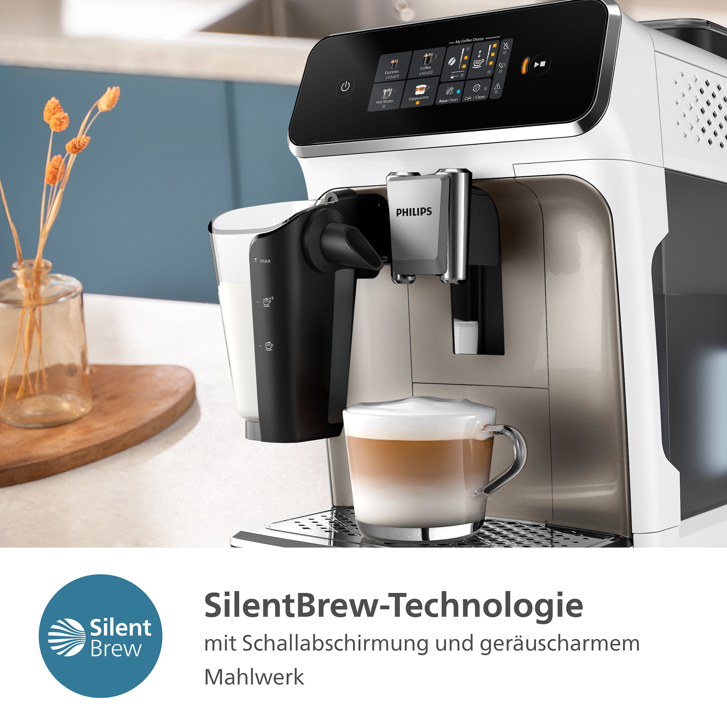 Philips Kaffeevollautomat »EP2333/40 2300 Series«, und | 4 Chrom mit Weiß LatteGo-Milchsystem, Kaffeespezialitäten, BAUR