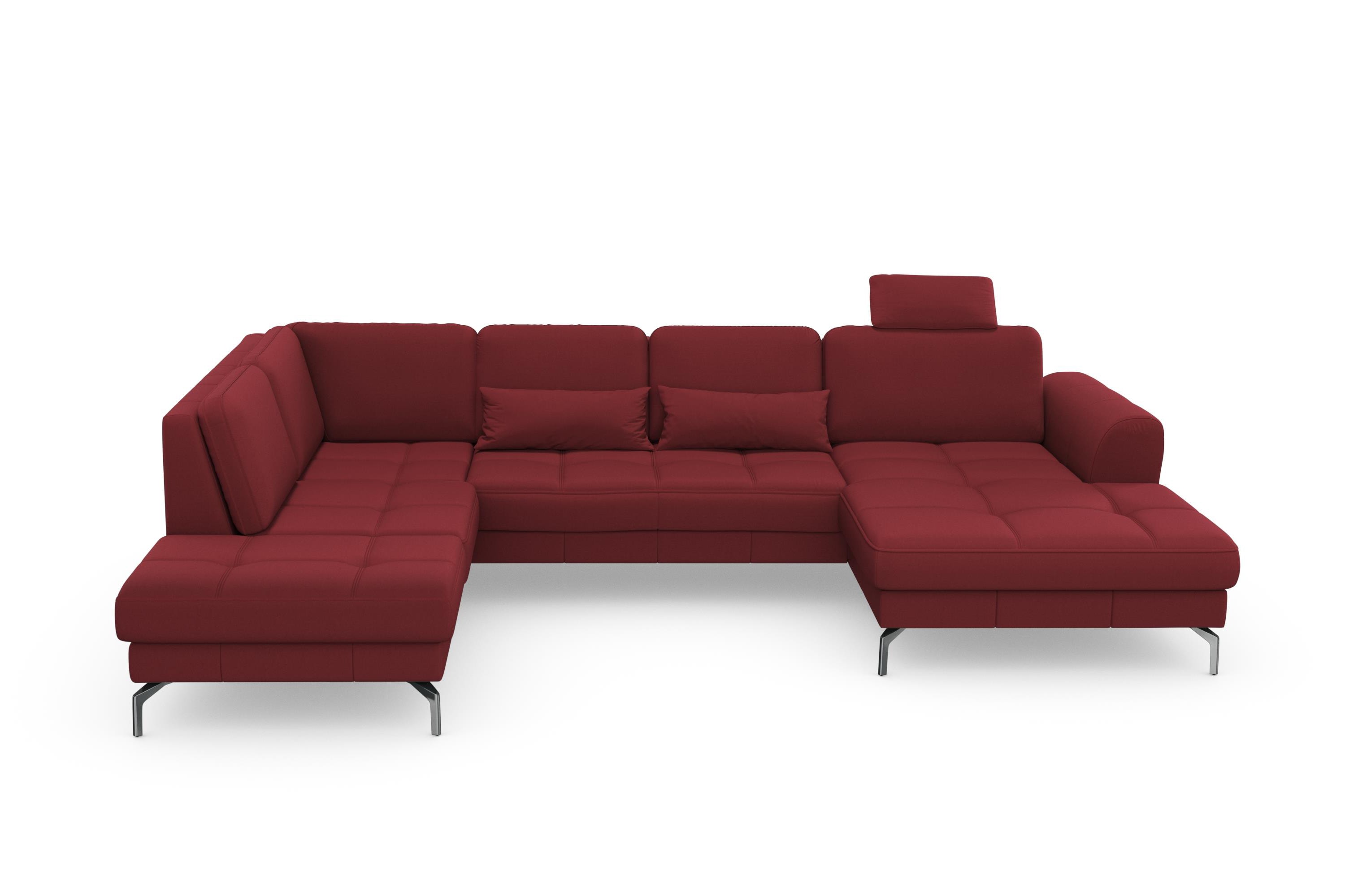 sit&more Wohnlandschaft "Bendigo U-Form" inklusive Sitztiefenverstellung, Bodenfreiheit 15 cm, in 2 Fußfarben