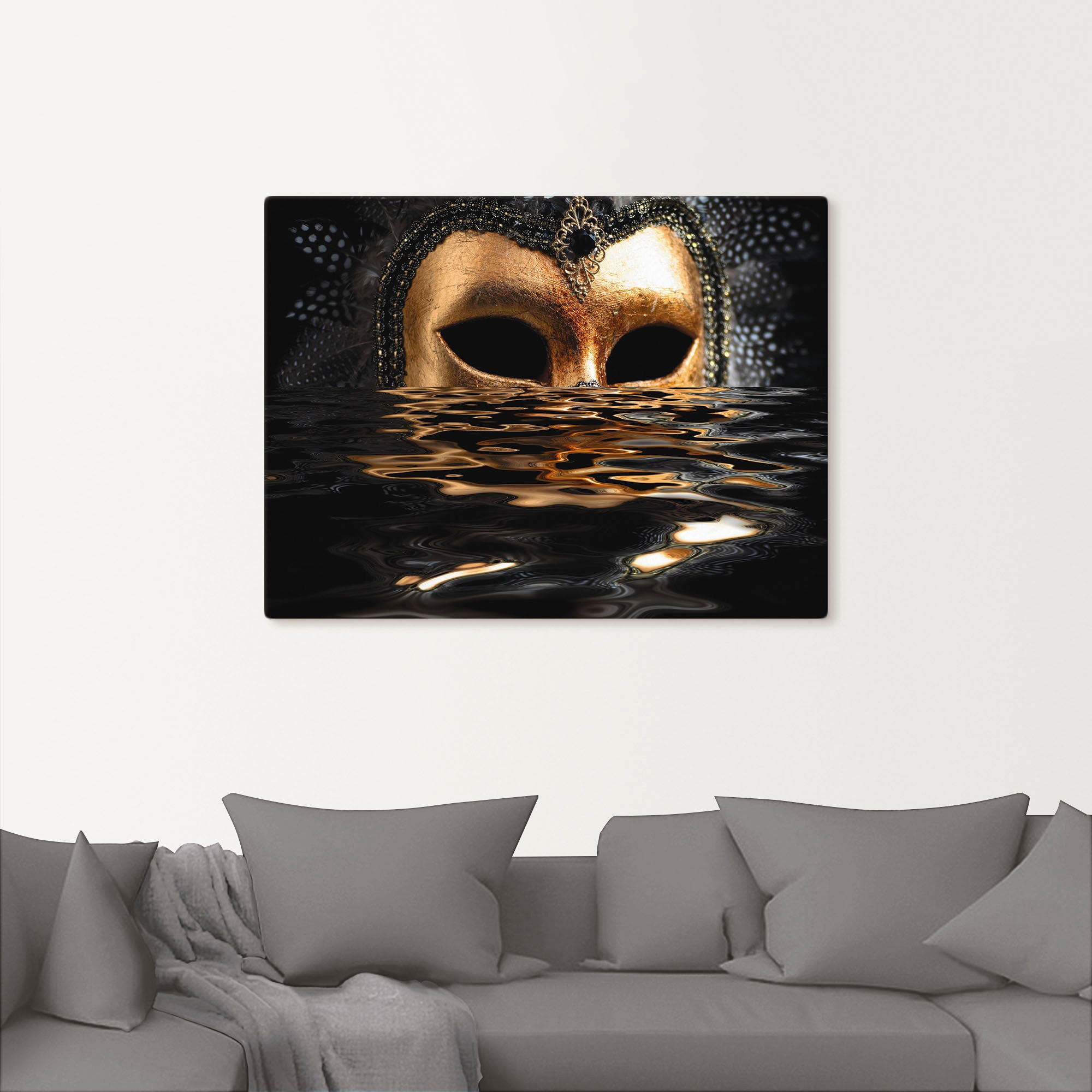 Artland Wandbild "Venezianische Maske mit Blattgold", Karneval, (1 St.), al günstig online kaufen