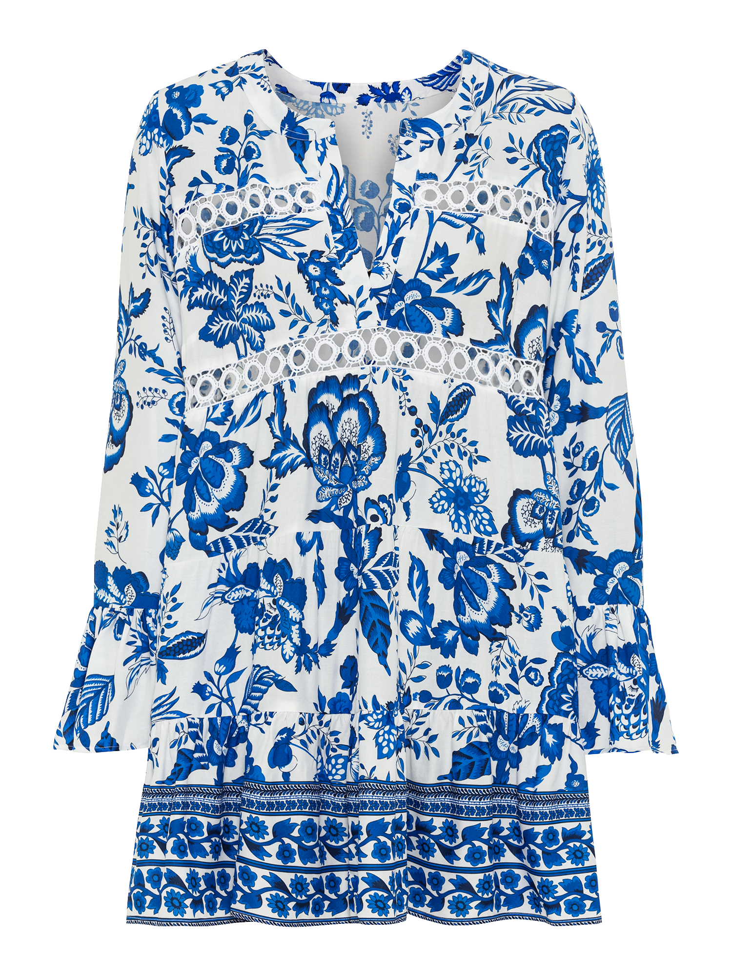 LASCANA Longbluse, mit Spitzeneinsätzen, Tunika, Blusenkleid, Strandmode günstig online kaufen