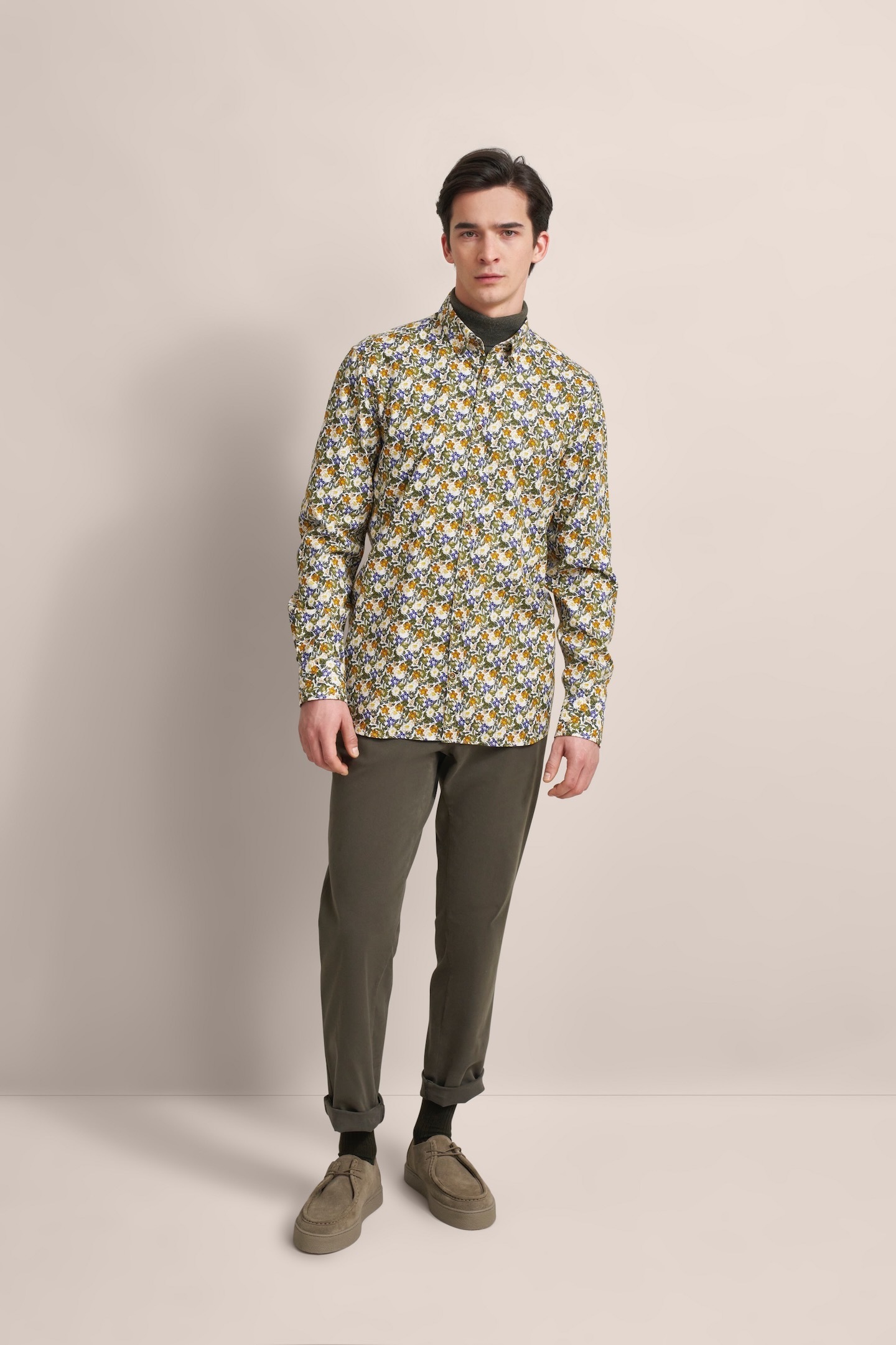 bugatti Langarmhemd, mit Button-Down-Kragen