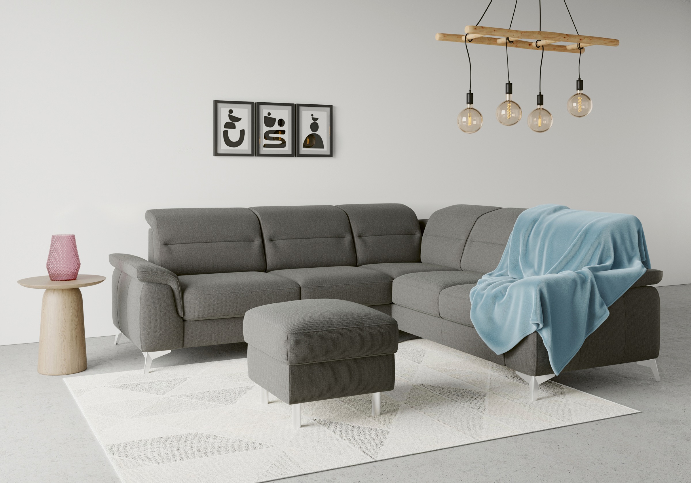 sit&more Ecksofa "Sinatra L-Form" optional mit Kopfteilverstellung und Armt günstig online kaufen