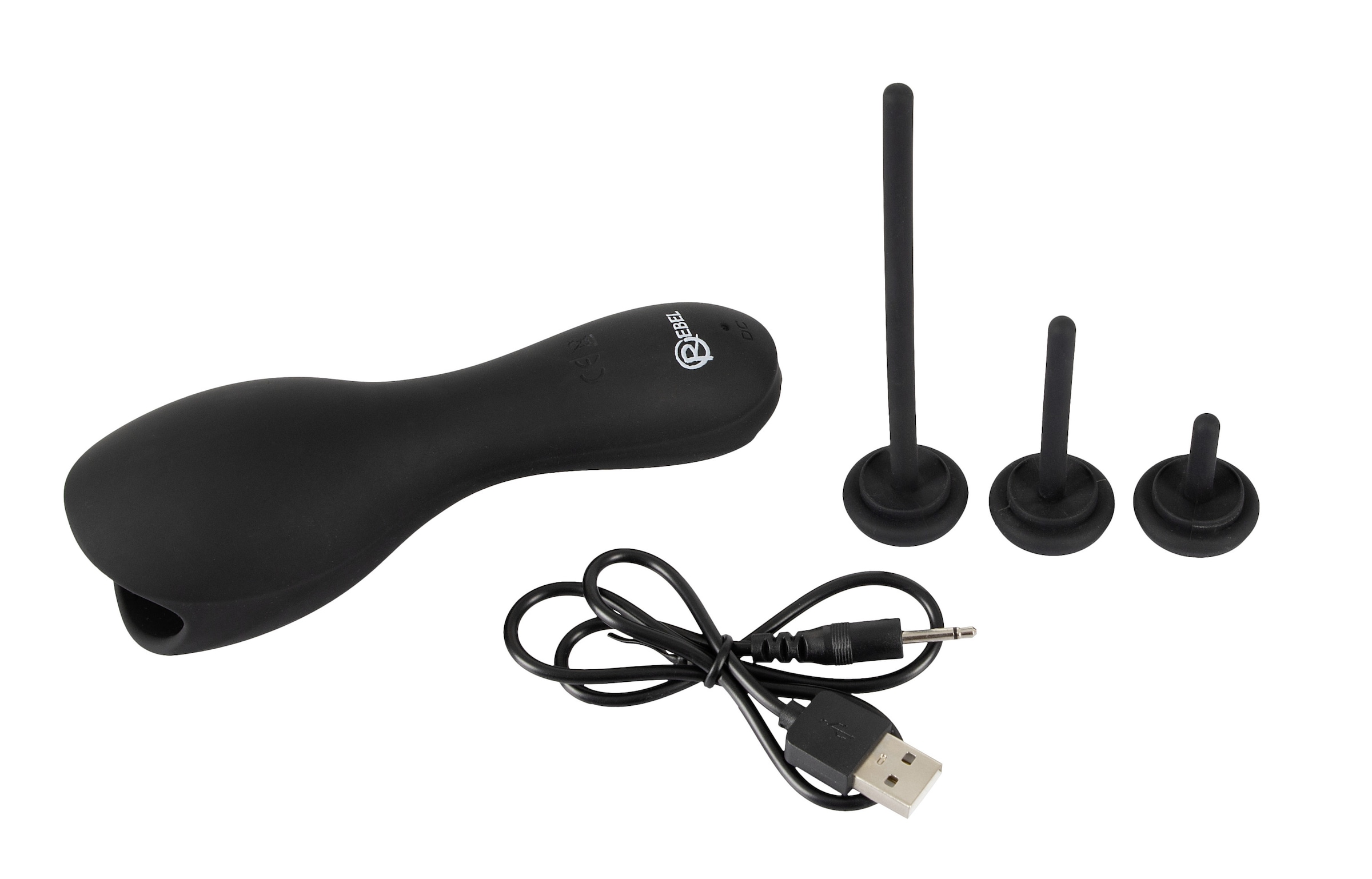 REBEL Masturbator »Masturbator mit Vibration Glans Masturbator with 3 attachable Dilators«