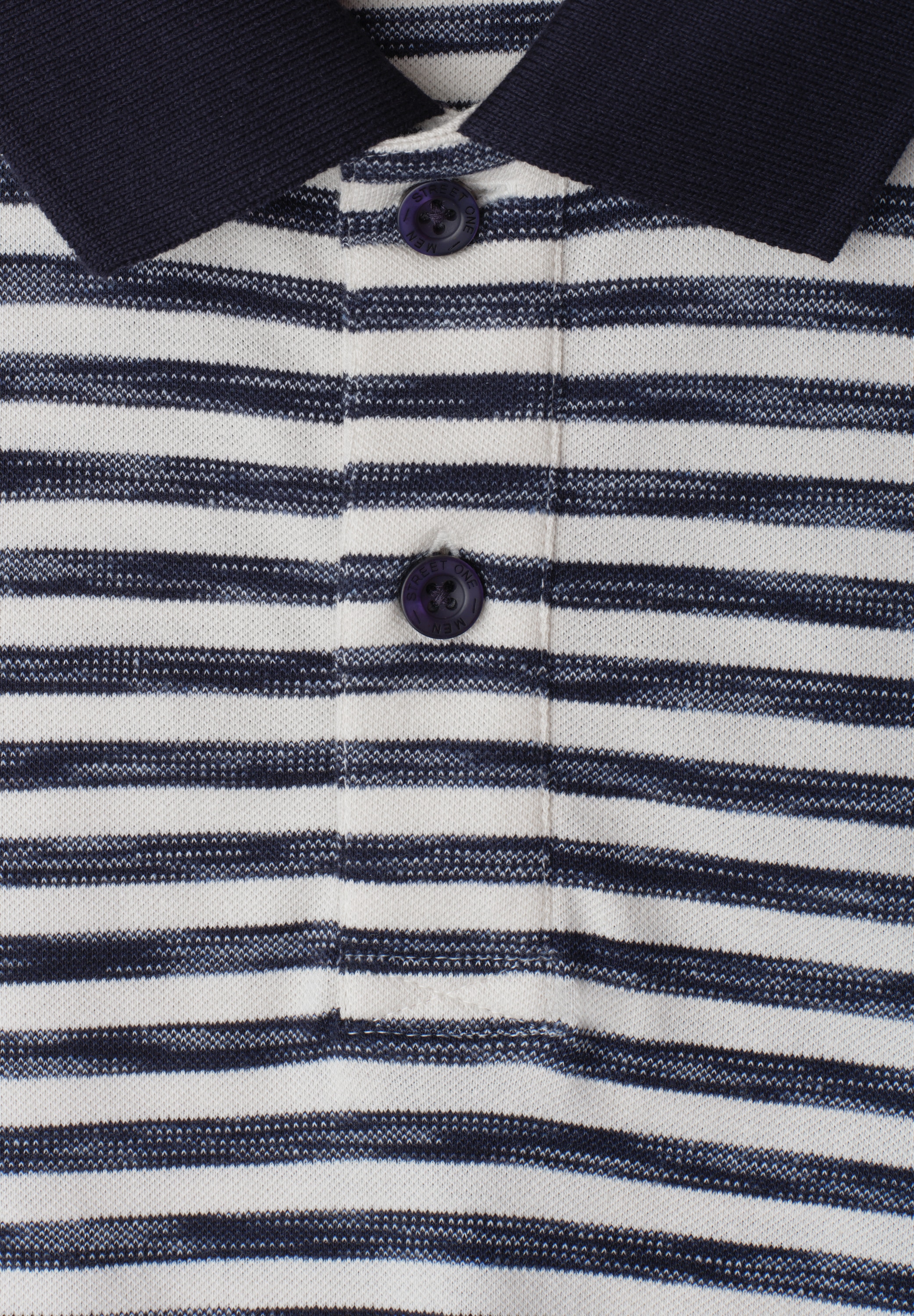 STREET ONE MEN Poloshirt mit Streifenmuster