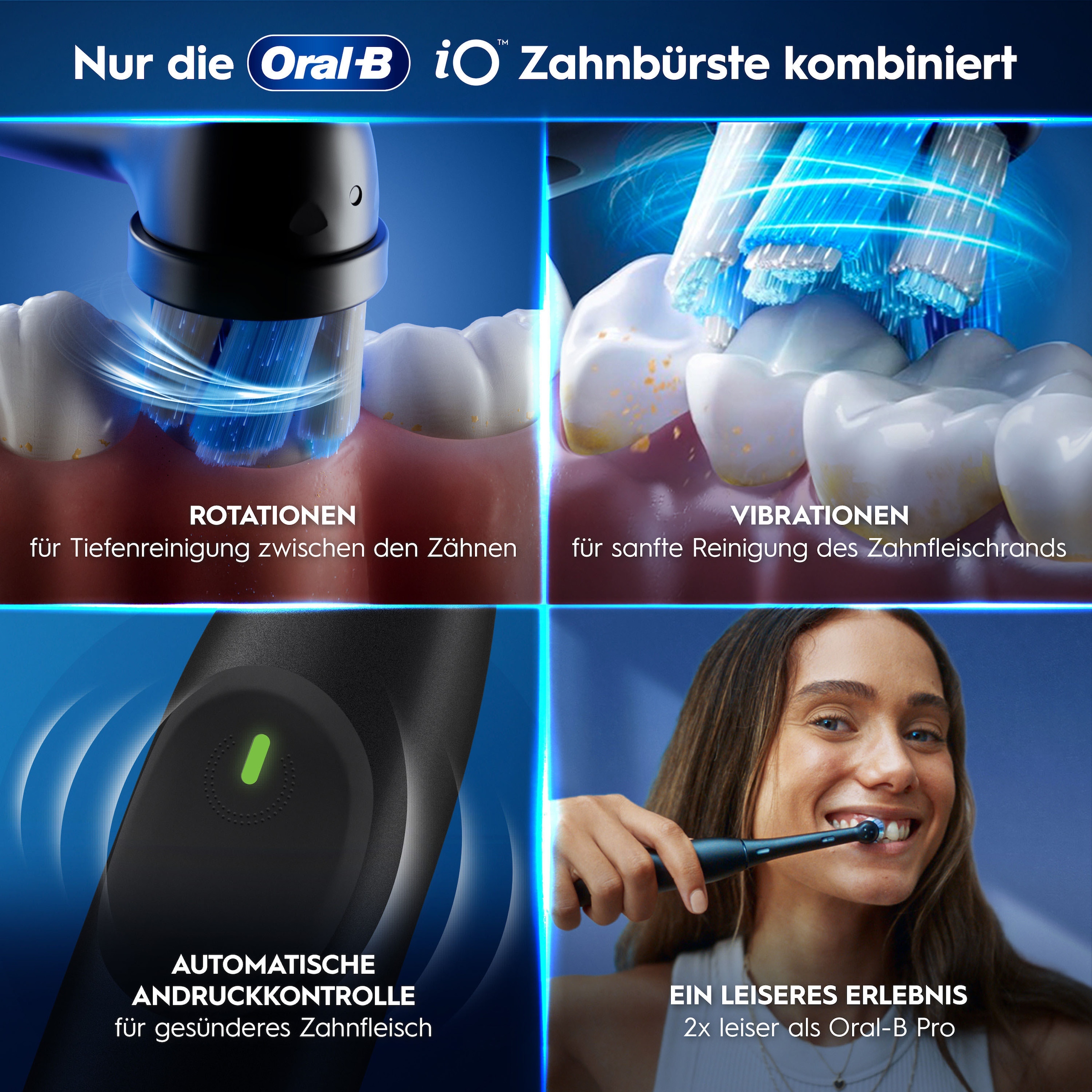 Oral-B Elektrische Zahnbürste »iO Series 2« 1 Stk. Aufsteckbürsten für die ultimative Reinigung , Reise-Etui