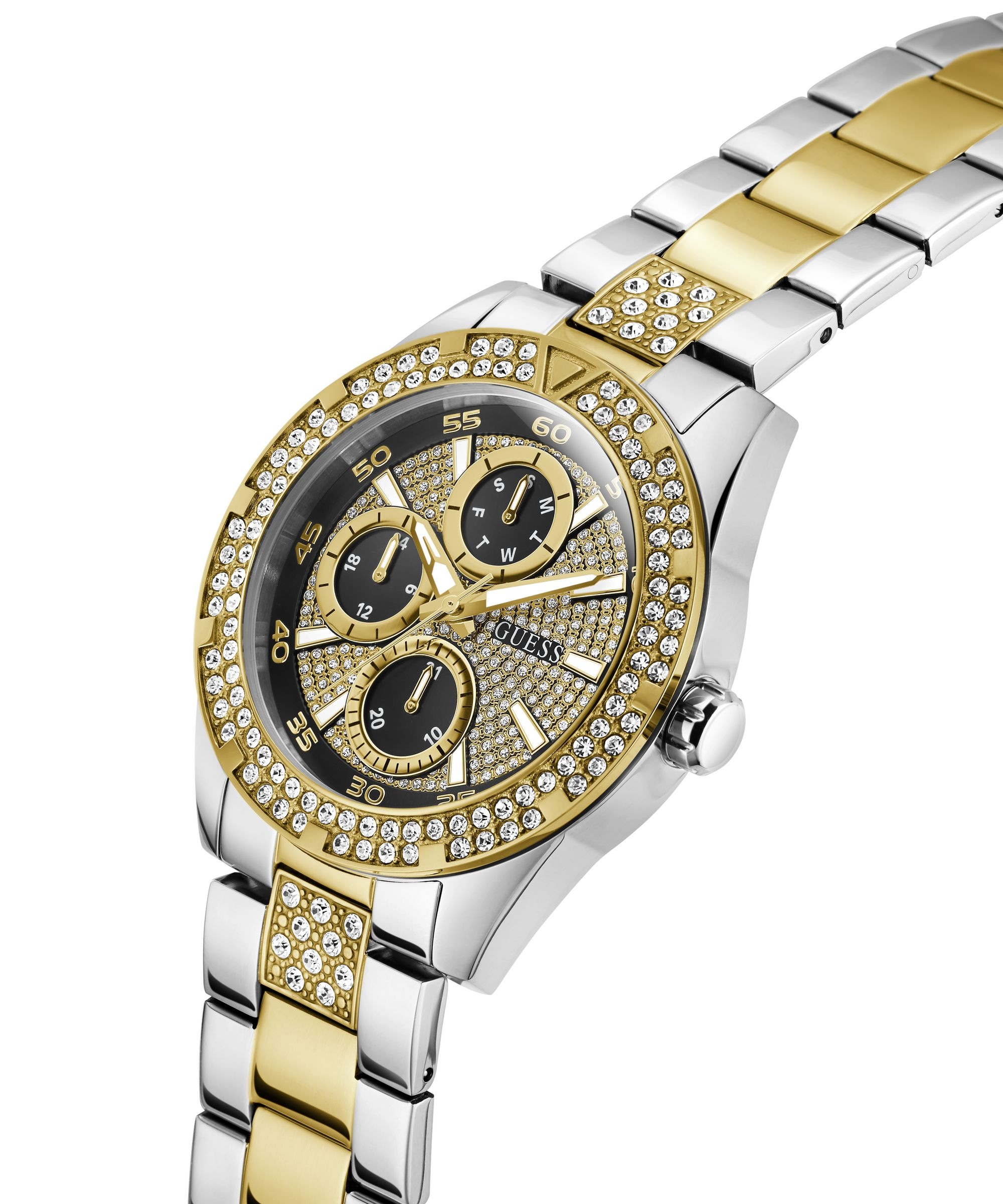 Guess Multifunktionsuhr »ORION« Quarzuhr, Armbanduhr, Herrenuhr, Edelstahlarmband, analog, Wochentag