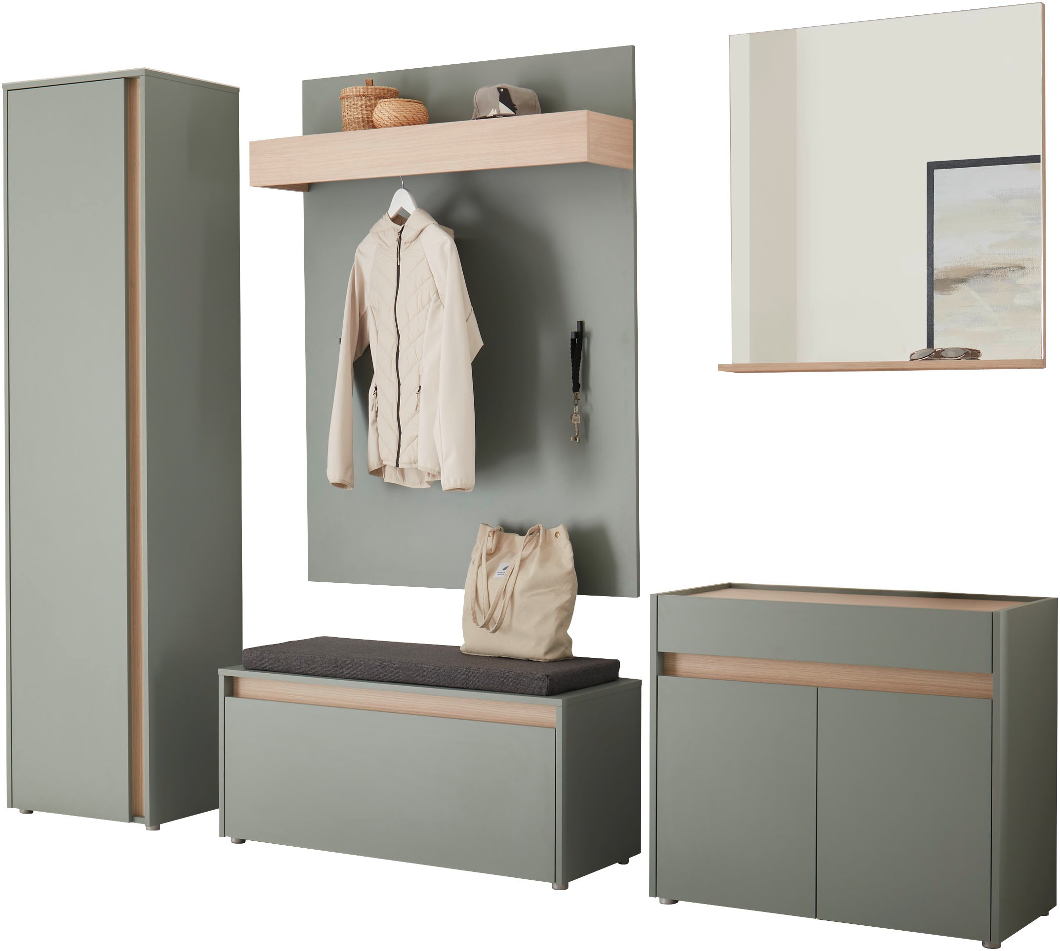 Thumbnail - INOSIGN Garderoben-Set "GIRON/CiTY, moderne Garderobe, Komplettset mit viel Stauraum" Komplett-Set, 5 Stk. tlg.